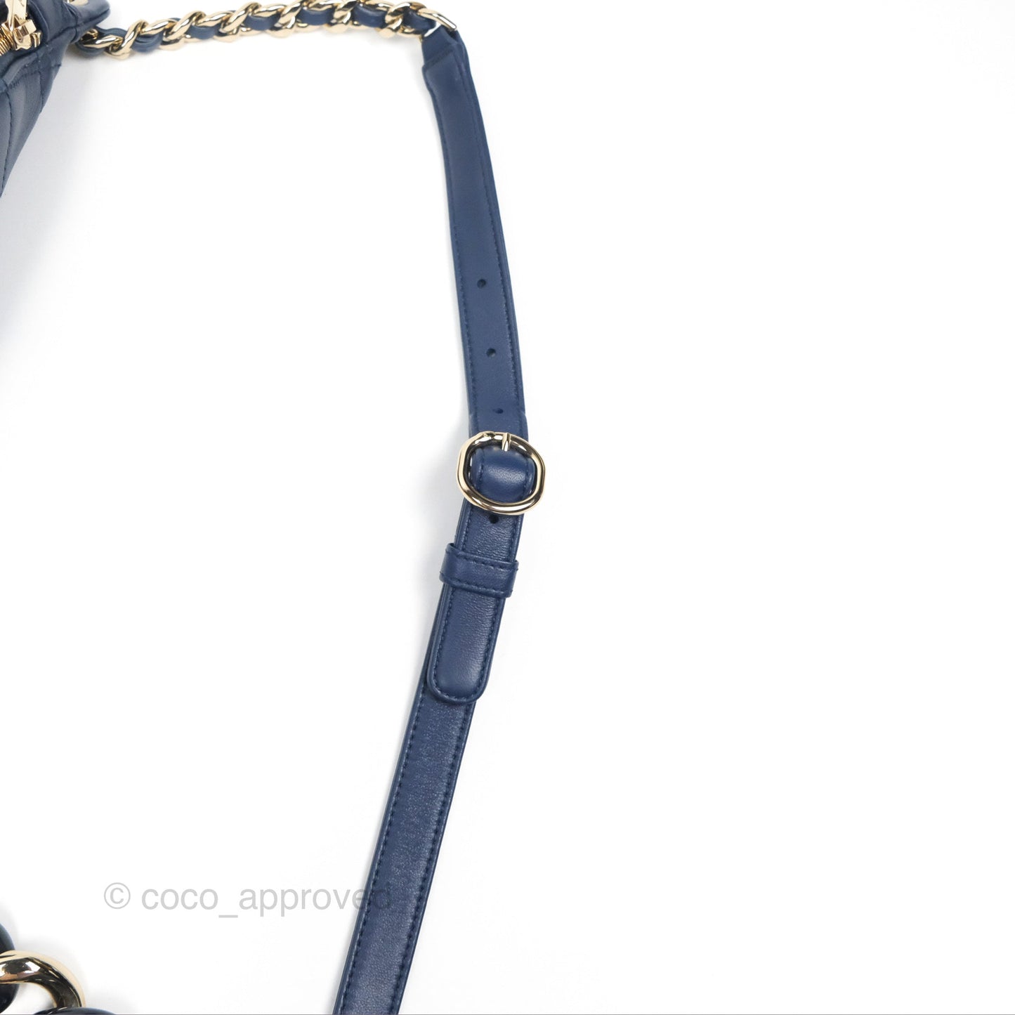 Chanel Resin Bi-Color Chain Belt Bag Navy Lambskin Gold Hardware