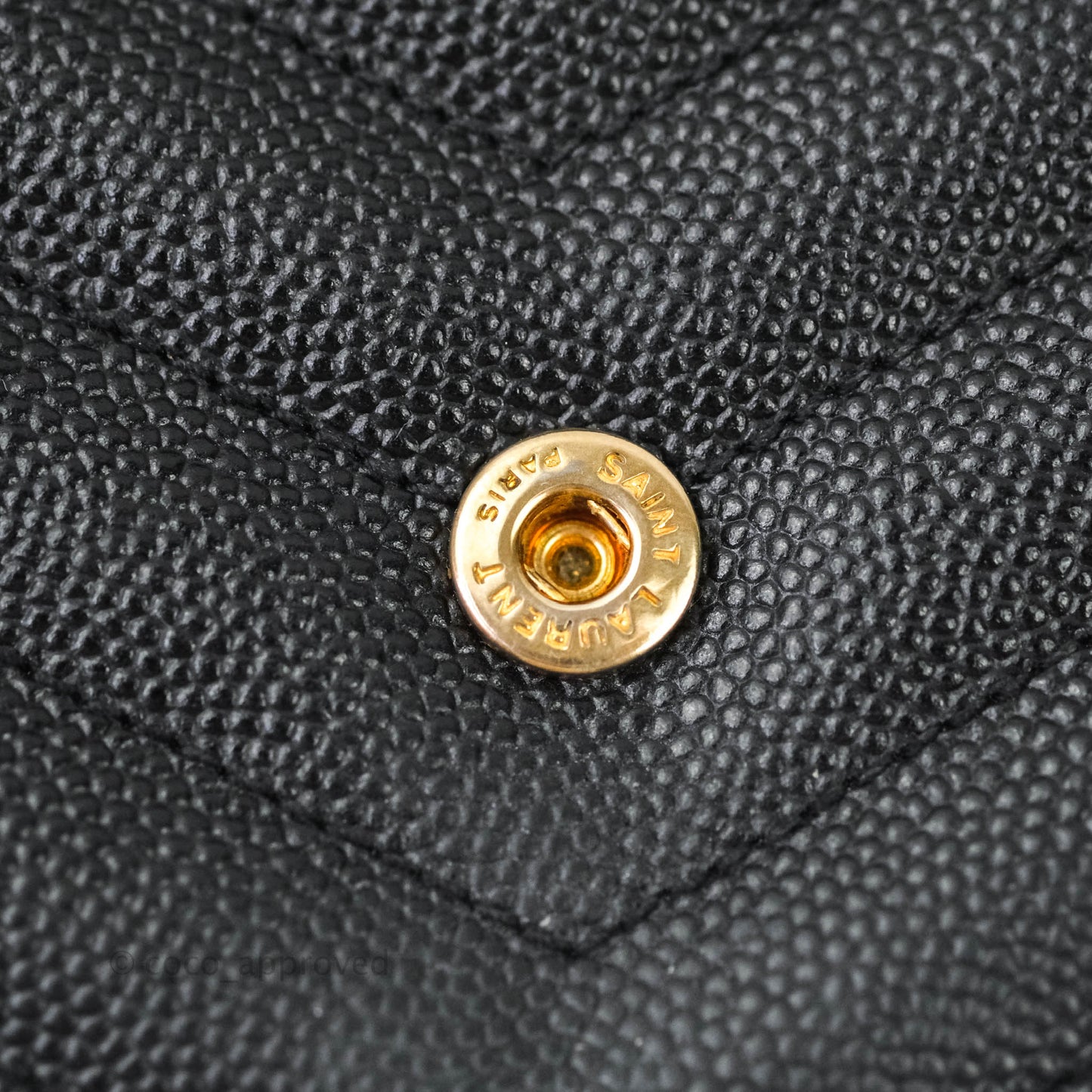 Saint Laurent Wallet on Chain Large Black Grained Leather Gold Hardware
