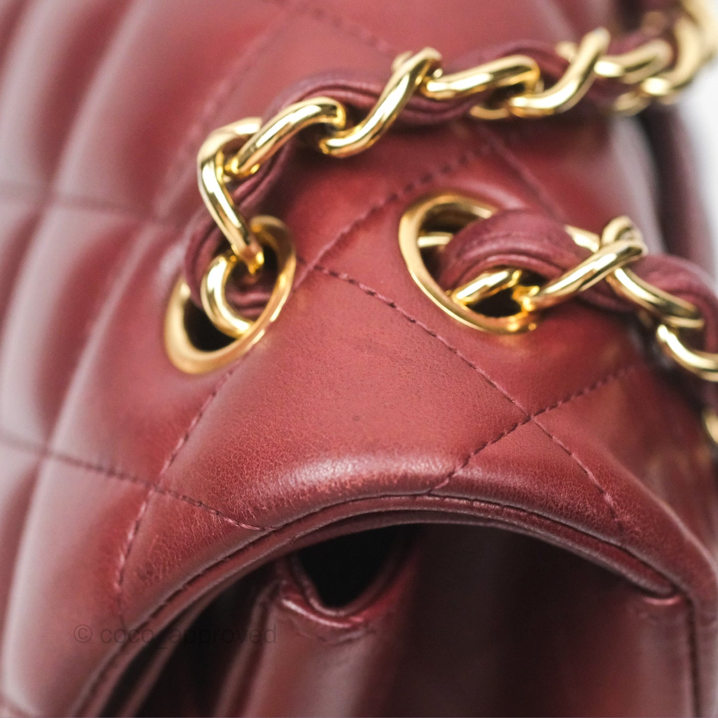 Chanel Jumbo Double Flap Burgundy Lambskin Gold Hardware