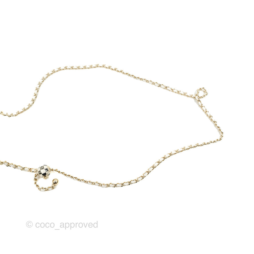 Chanel Ball Crush Vanity with Chain White Lambskin Gold Hardware