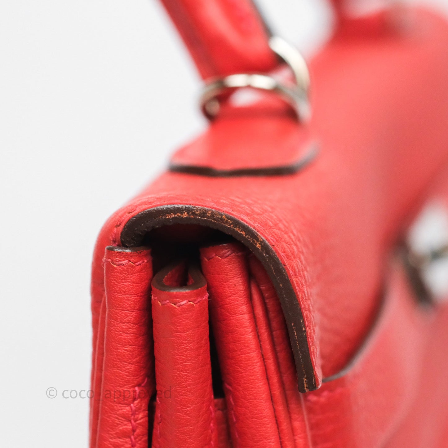 Hermès Kelly 35 Retourne Red Togo Palladium Hardware