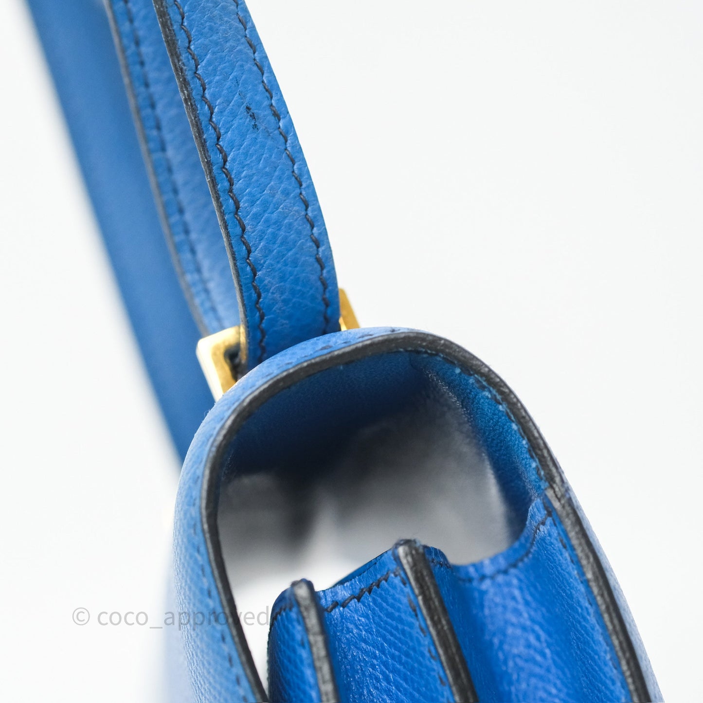 Hermès Constance Mini 18cm Bleu Izmir 7W Epsom Gold Hardware
