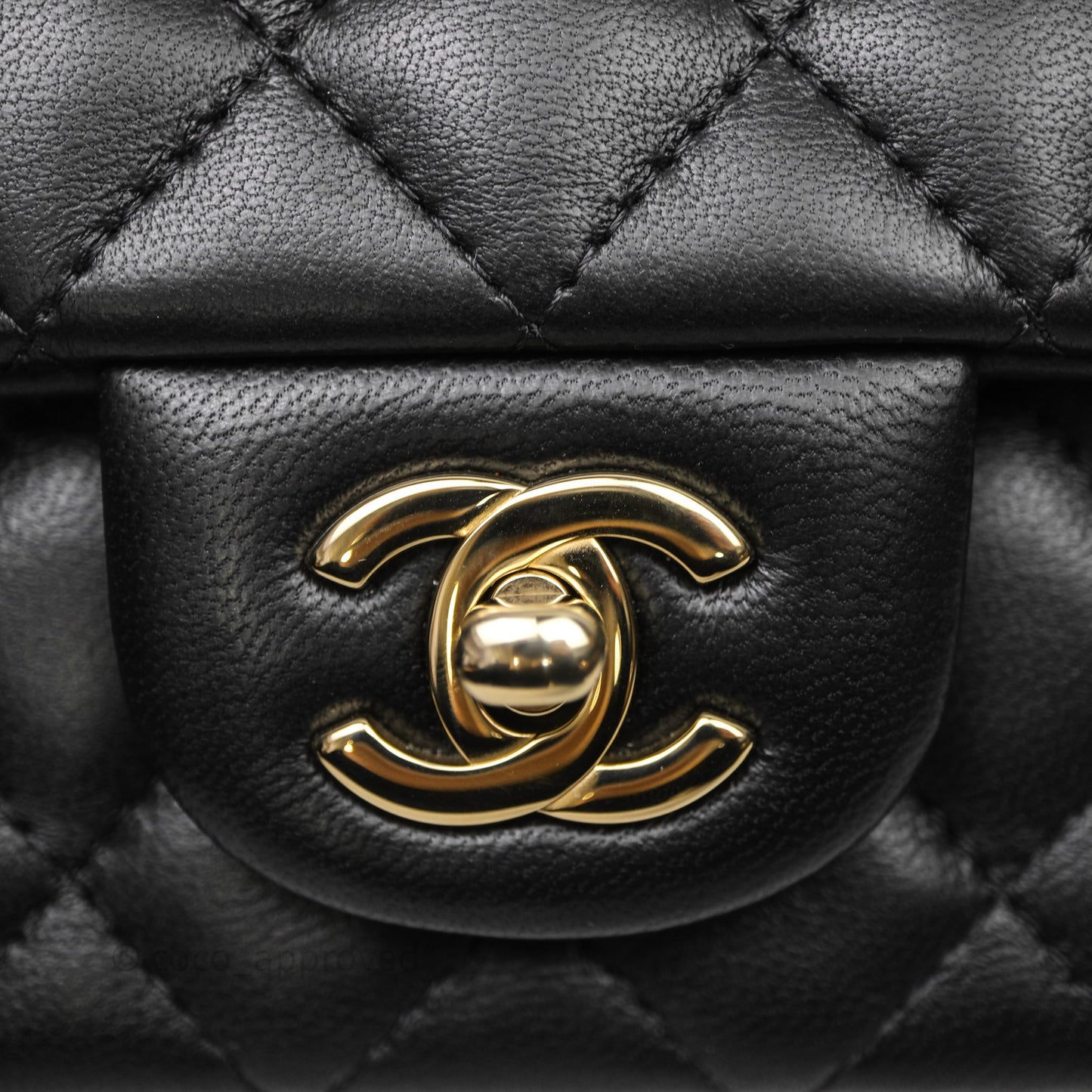 Chanel Mini Rectangular Black Lambskin Bag Gold Hardware
