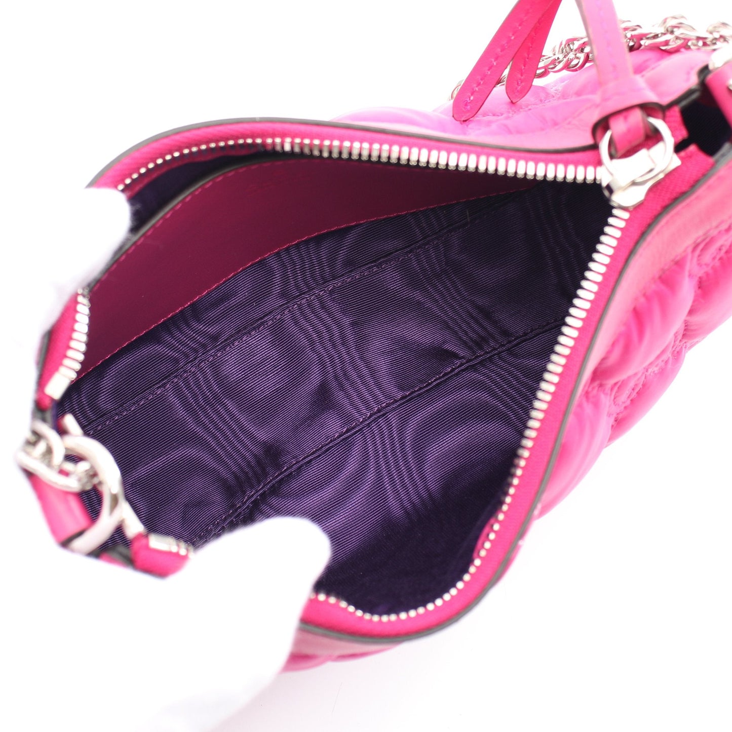 Luxury Gucci Trending 2025 GG Matelasse Chain handbag Nylon Leather Pink purple 2WAY