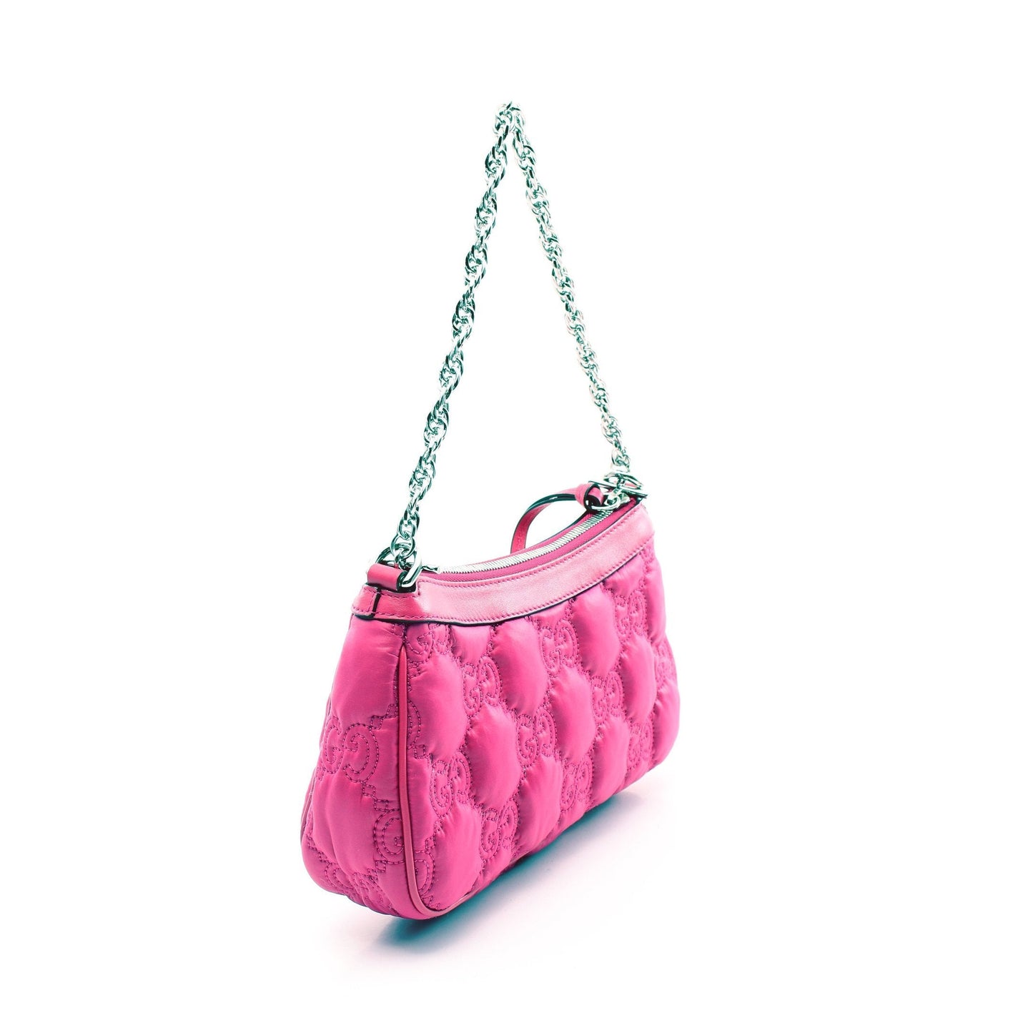 Luxury Gucci Trending 2025 GG Matelasse Chain handbag Nylon Leather Pink purple 2WAY
