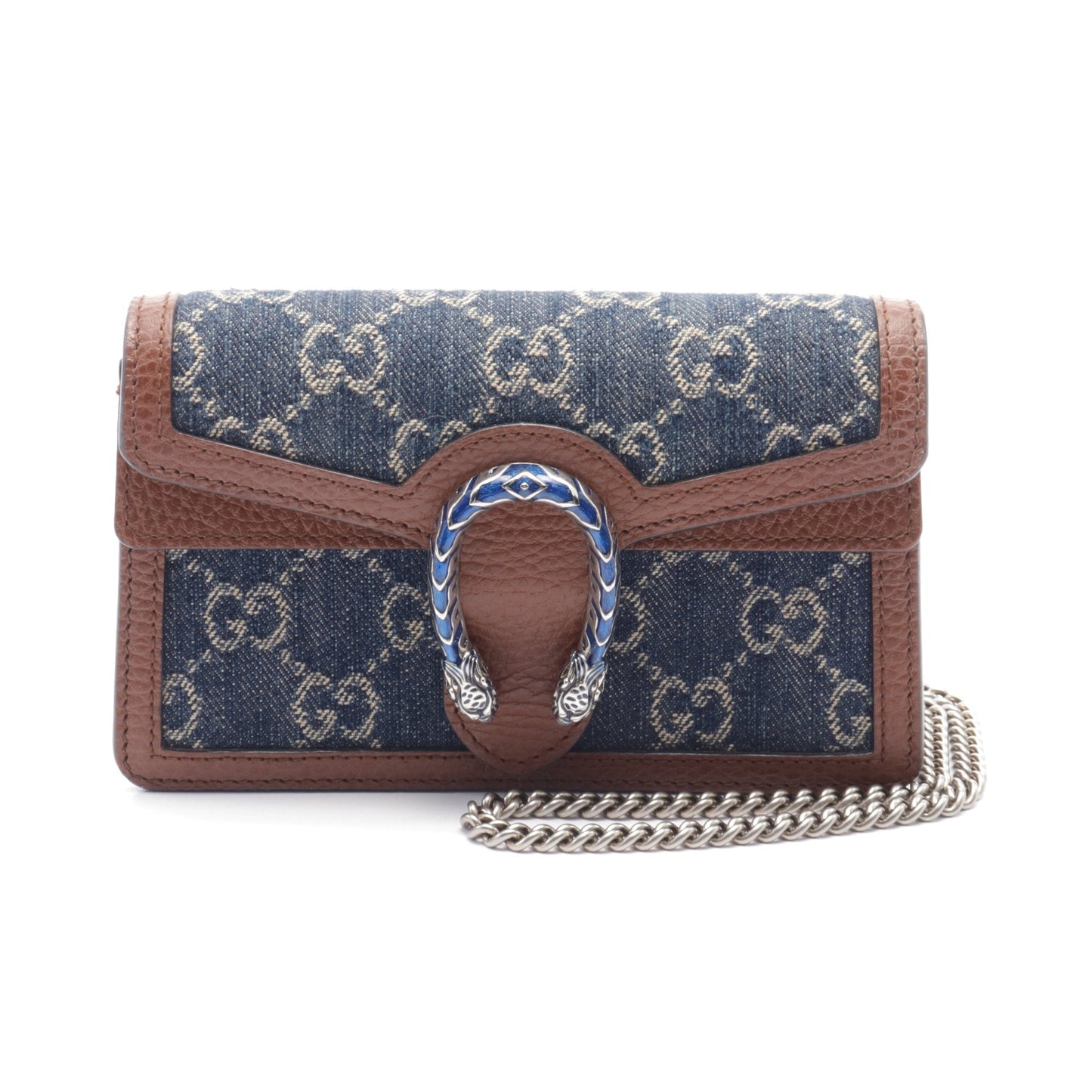 Luxury Gucci Trending 2025 Dionysus GG denim Super mini bag Chain shoulder bag Denim Leather Navy Brown