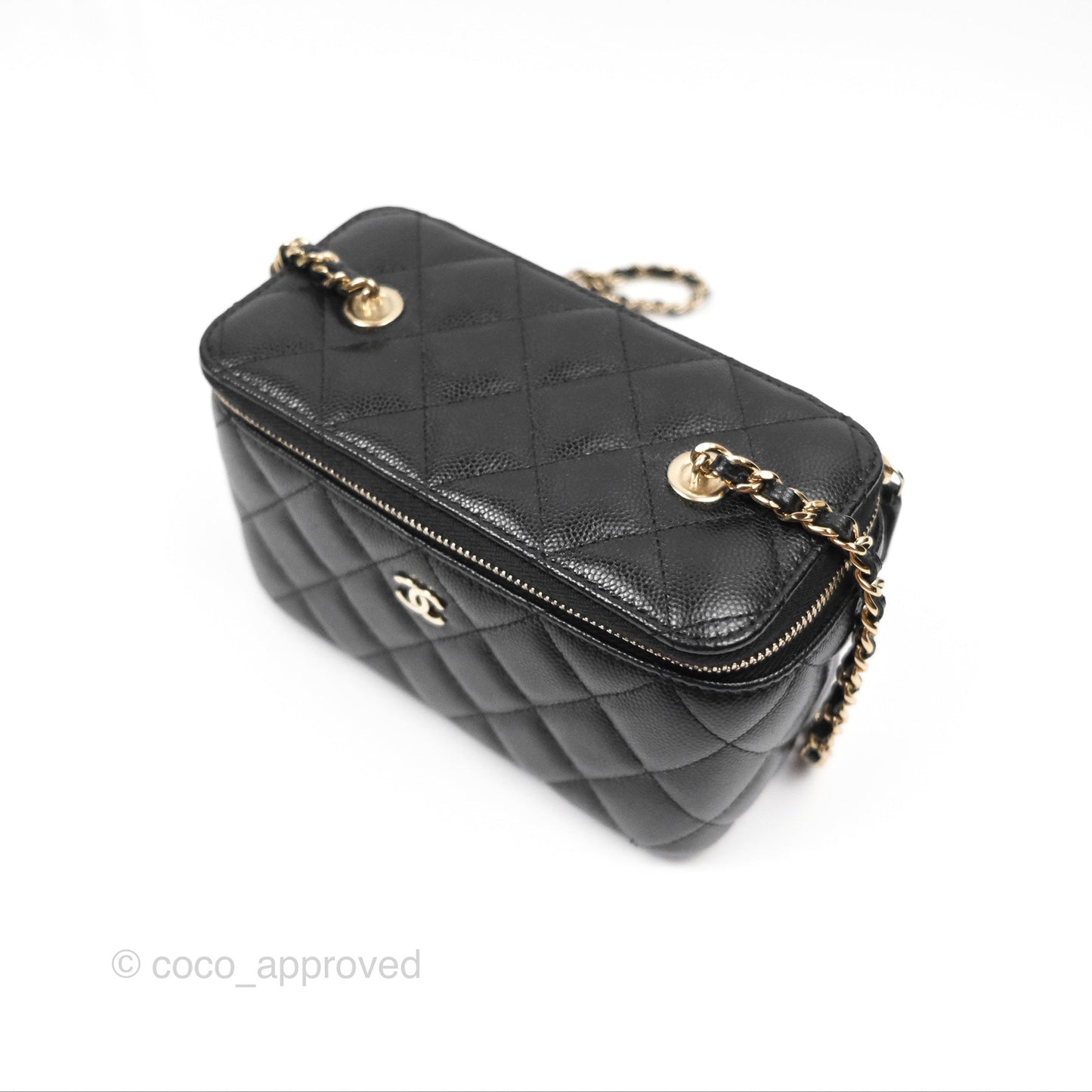 Chanel Vanity Rectangular Black Caviar Gold Hardware
