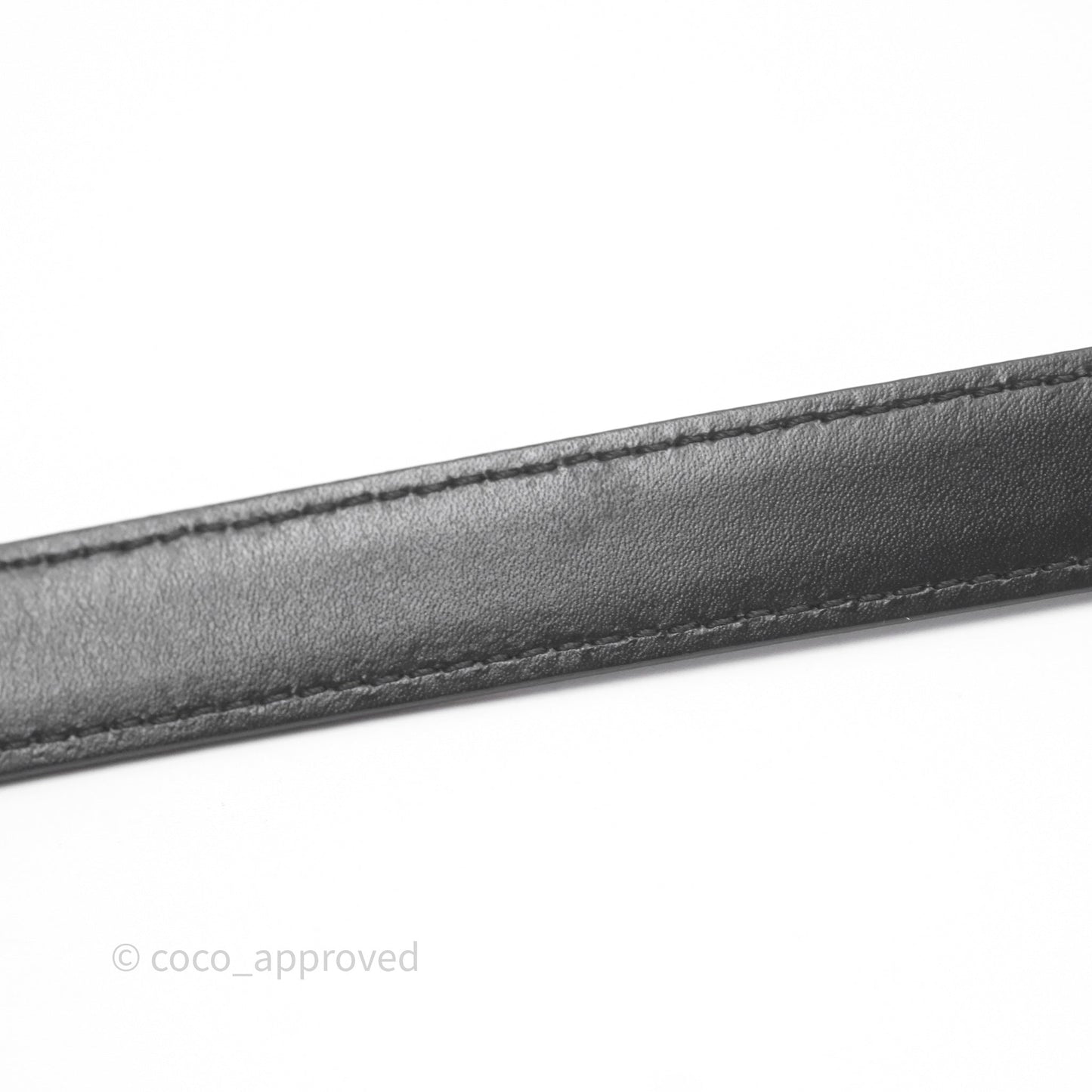 Celine Small Triomphe Belt in Taurillon Leather Black Gold Hardware Size 75