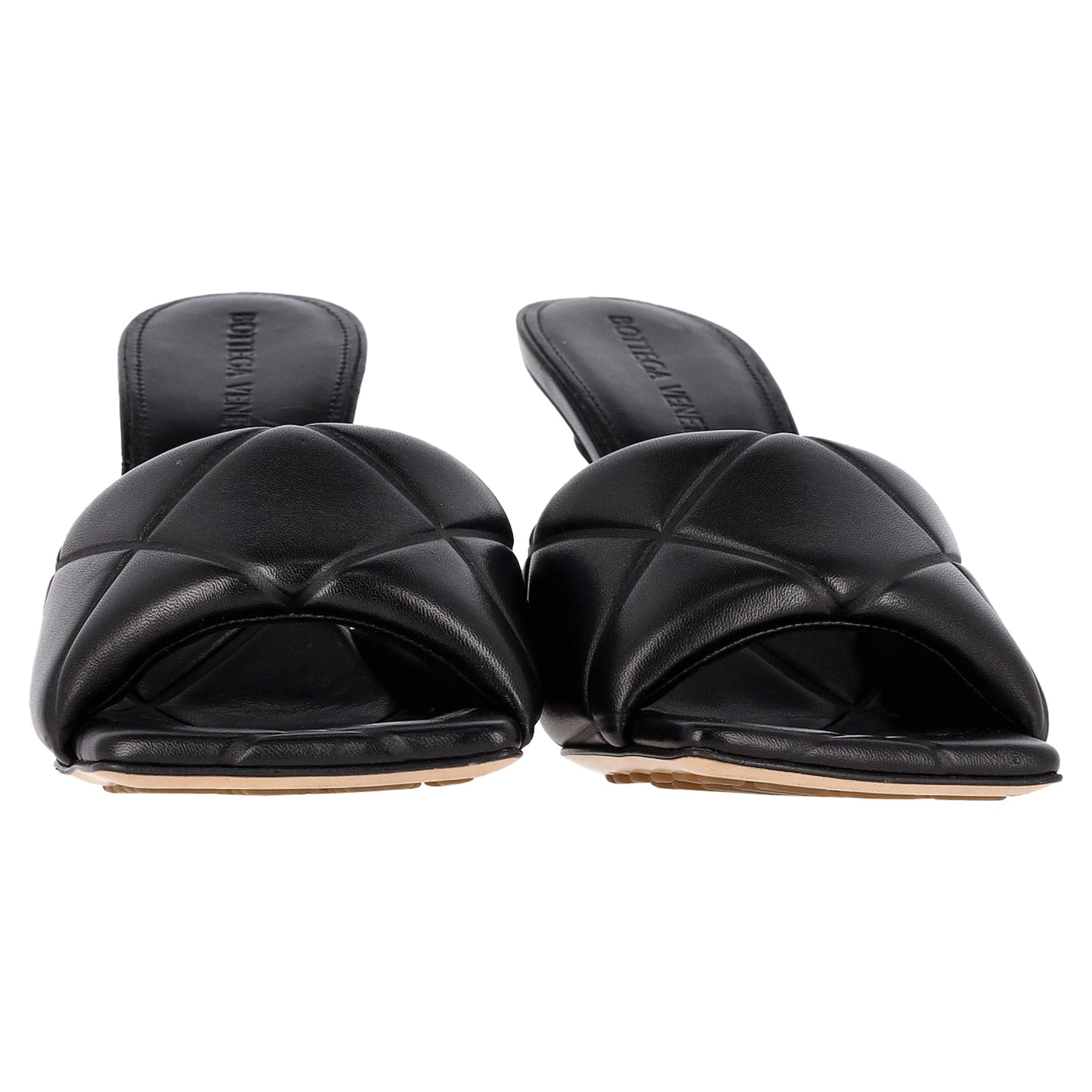 Luxury Bottega Veneta Lido Mules in Black Lambskin Leather