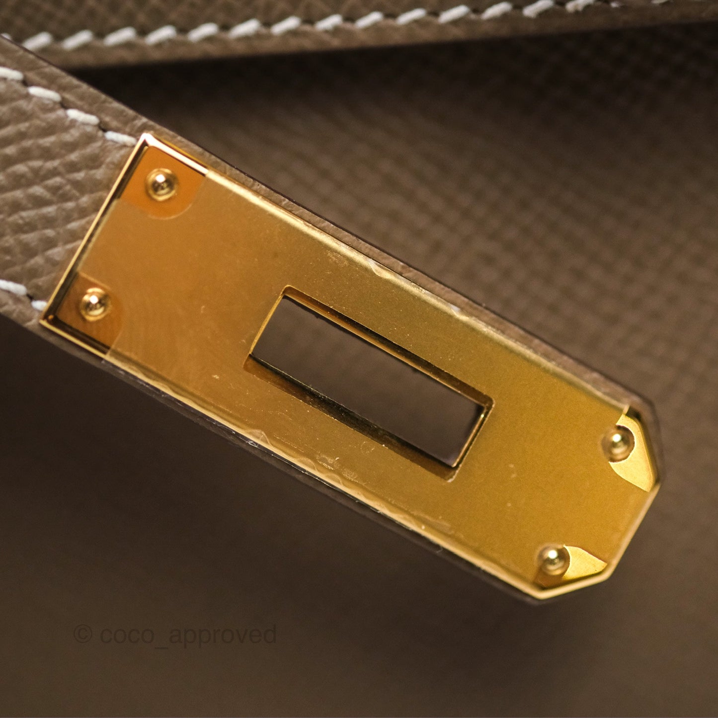 Hermès Kelly Sellier 28 Etoupe 18 Epsom Gold Hardware