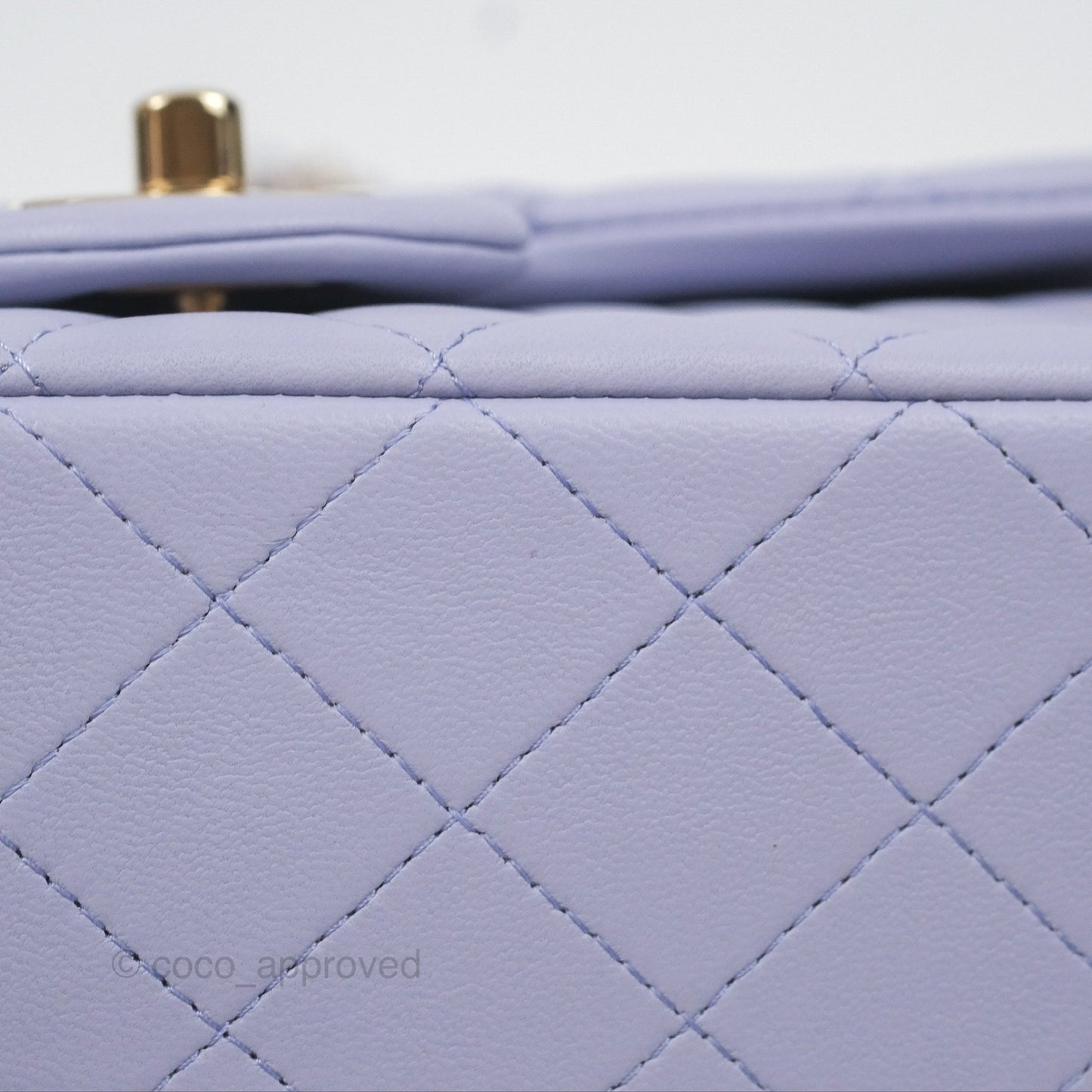 Chanel Top Handle Mini Rectangular Flap Bag Lilac Lambskin Gold Hardware