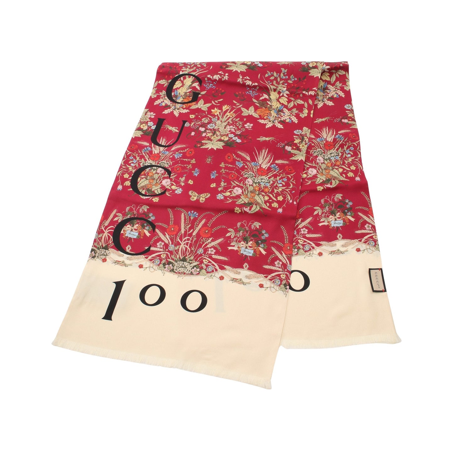 Luxury Gucci Trending 2025 Stall Scarf Floral Silk Bordeaux Off white Multicolor 100th anniversary model 2022SS
