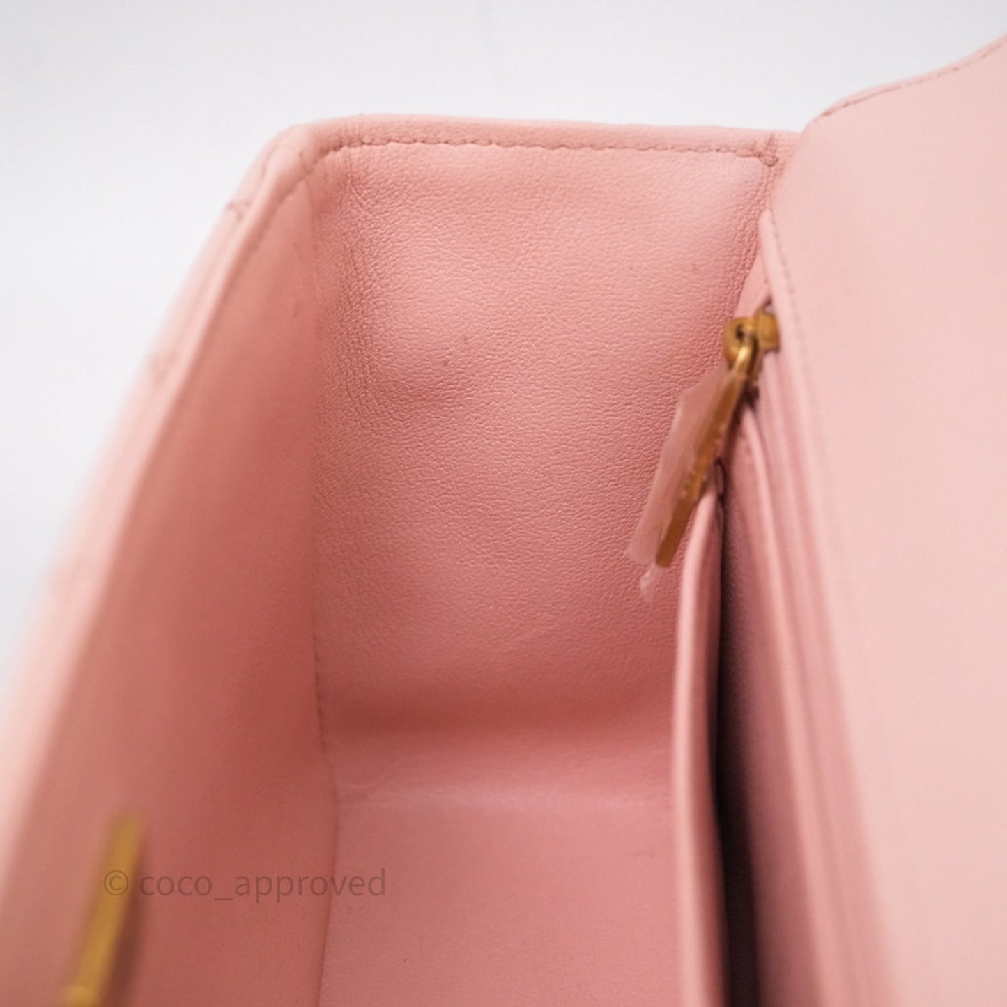 Chanel Top Handle Mini Rectangular Flap Bag Pink Lambskin Aged Gold Hardware