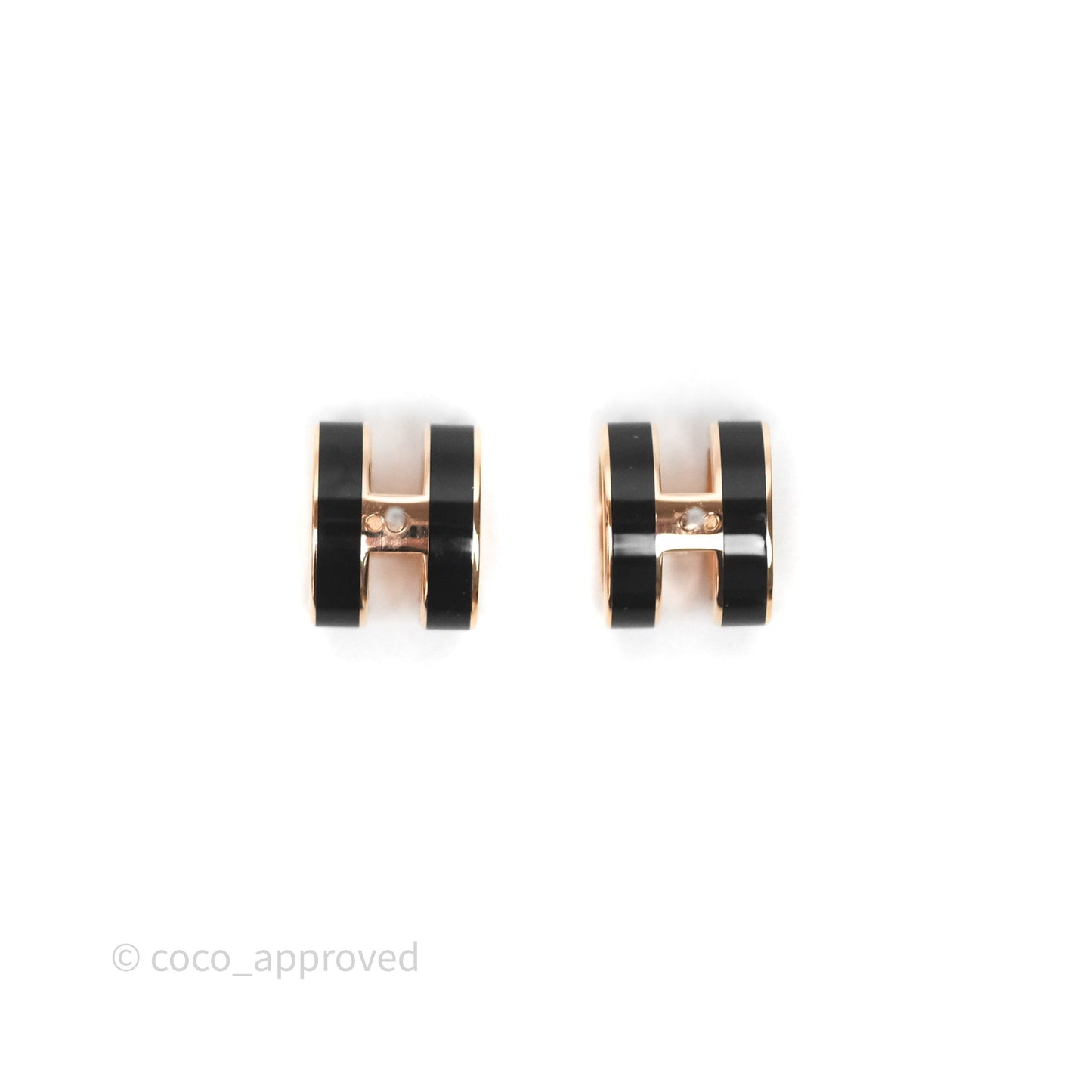 Hermès Pop H Earrings Black Rose Gold Hardware
