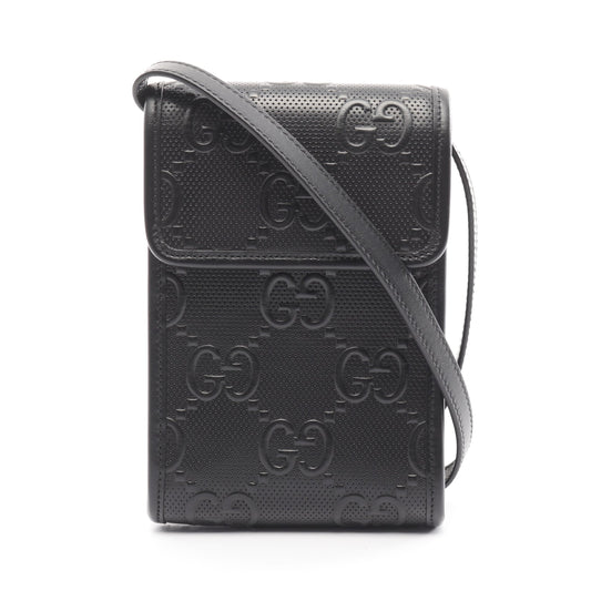 Luxury Gucci Trending 2025 GG embossed Mini bag Shoulder bag Leather Black