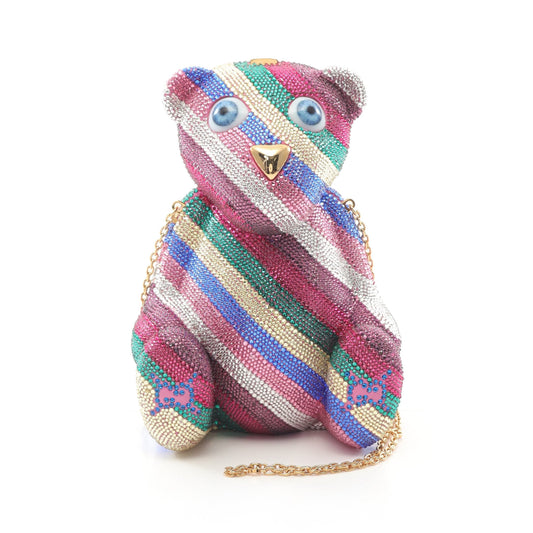 Luxury Gucci Trending 2025 GG Teddy bear Chain shoulder bag Swarovski Multicolor