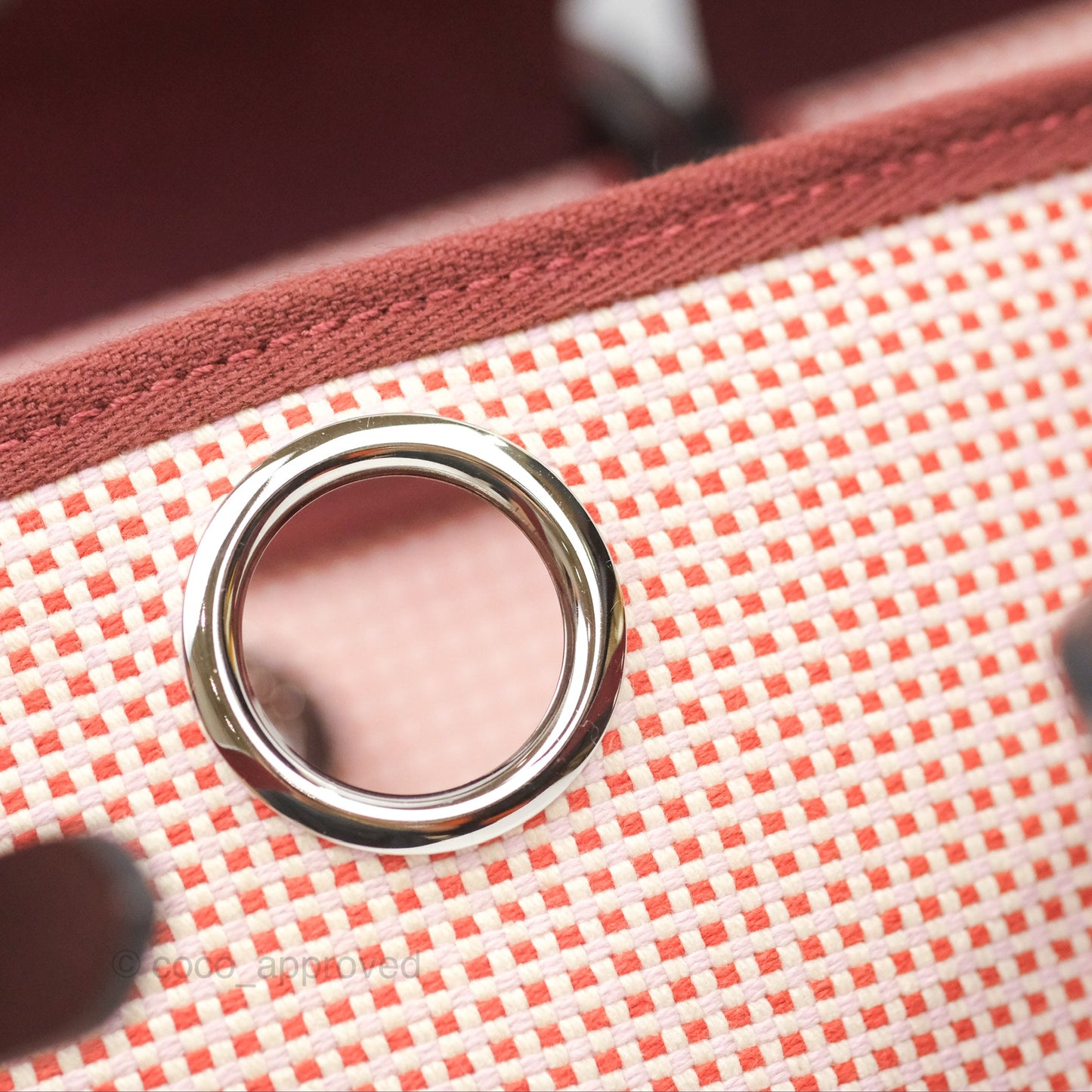 Hermès Herbag Retourne Zip 31 Ecru/Brique/Mauve Pale/Rouge Sellier Canvas Palladium Hardware