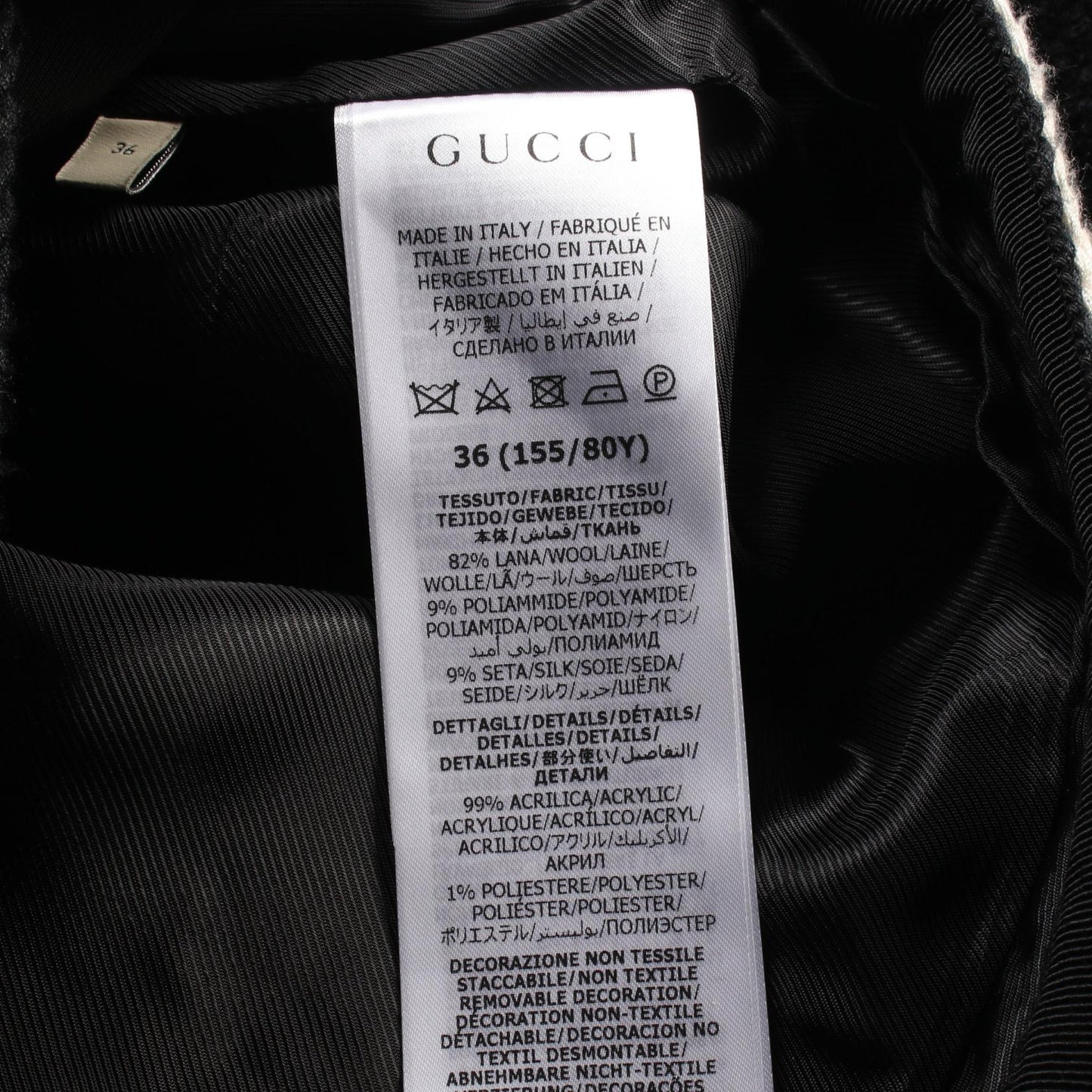 Luxury Gucci Trending 2025 Tweed No-collar jacket Wool Black White Comes with a jeweled brooch 24SS
