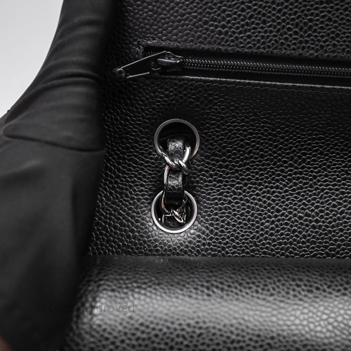 Chanel Small Classic Flap Quilted Black Caviar Silver Hardware
