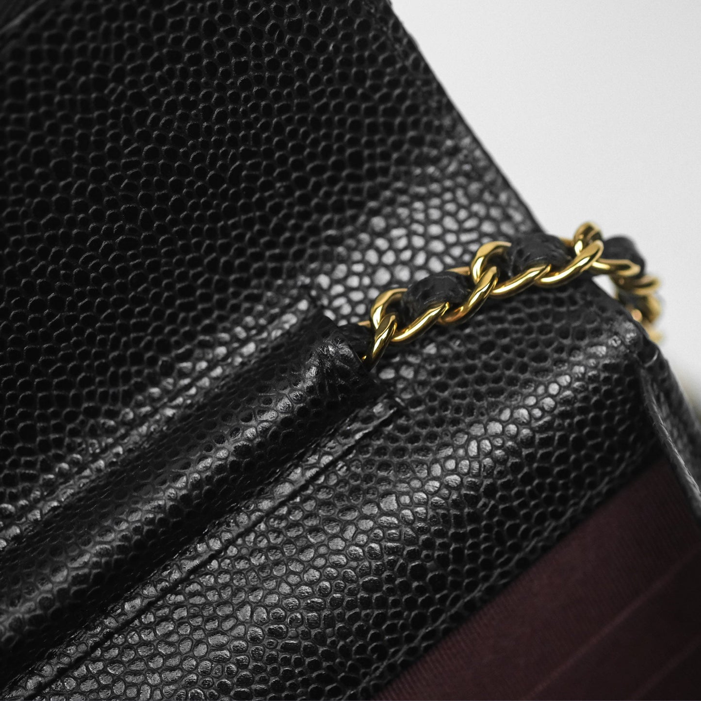 Chanel Classic Wallet On Chain WOC Quilted Black Caviar Gold Hardware