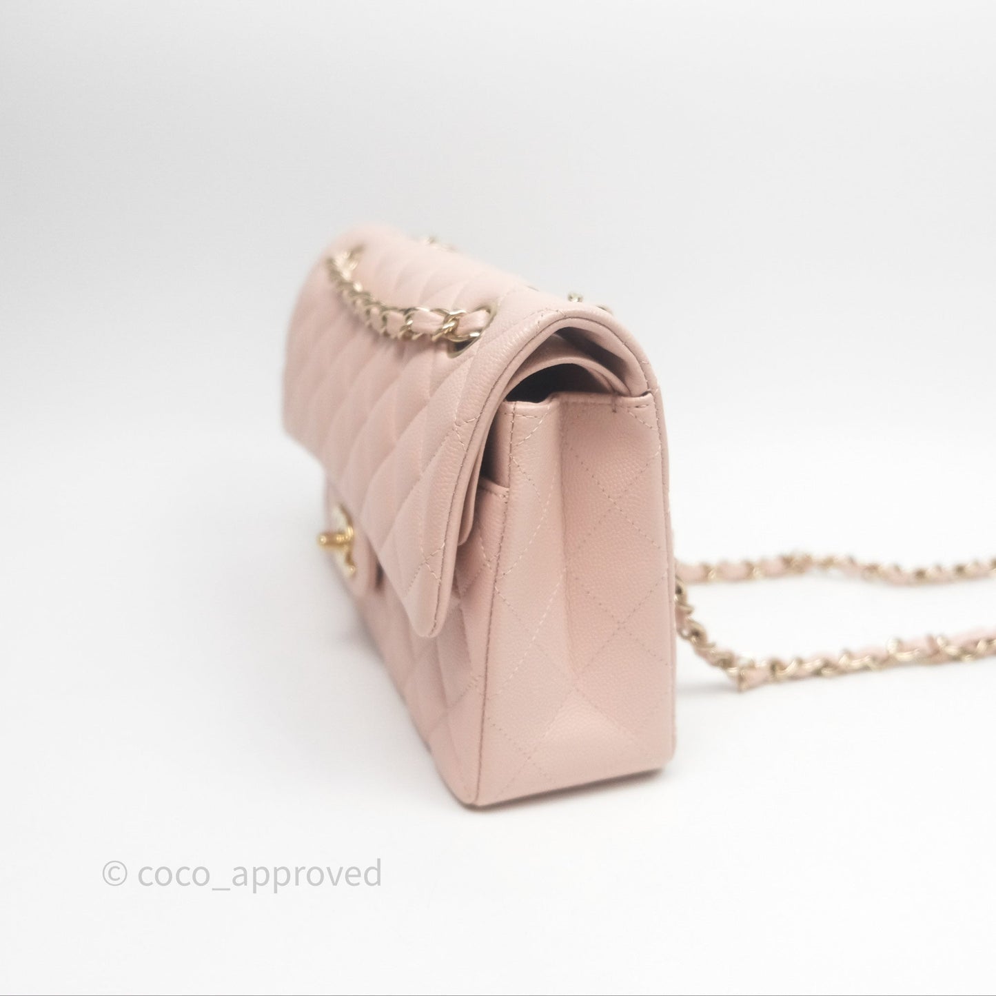 Chanel Small Classic Quilted Flap Pink Caviar Gold Hardware