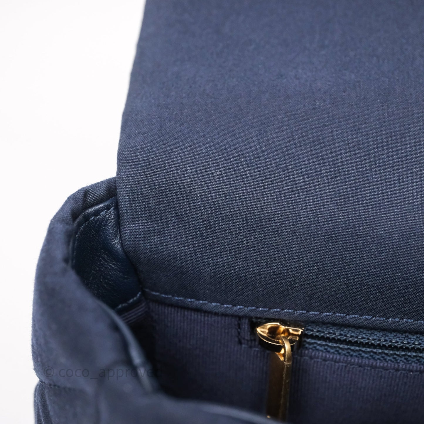 Chanel 19 Small Dark Navy Fabric Mixed Hardware