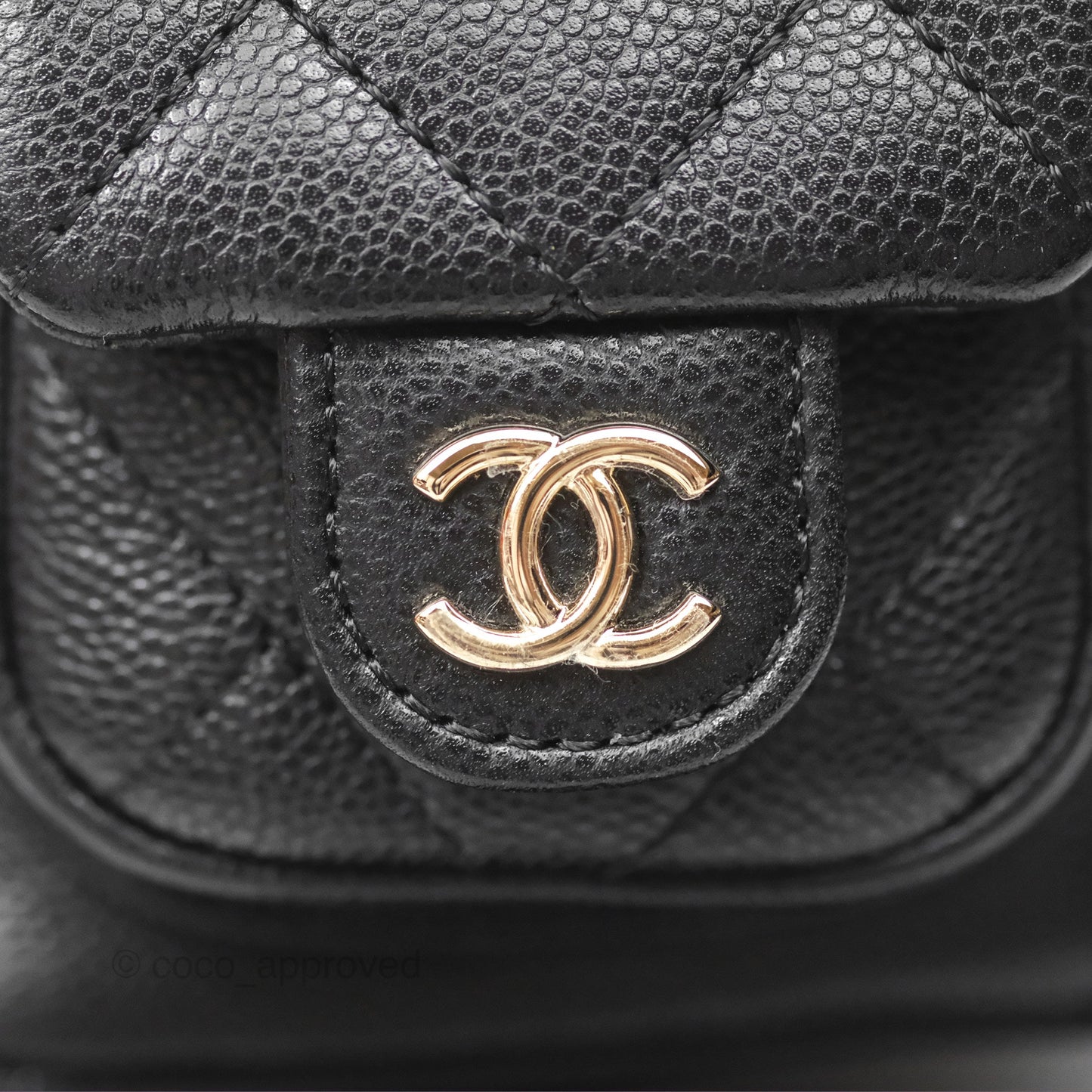 Chanel Small Duma Backpack Caviar Black Gold Hardware 23K