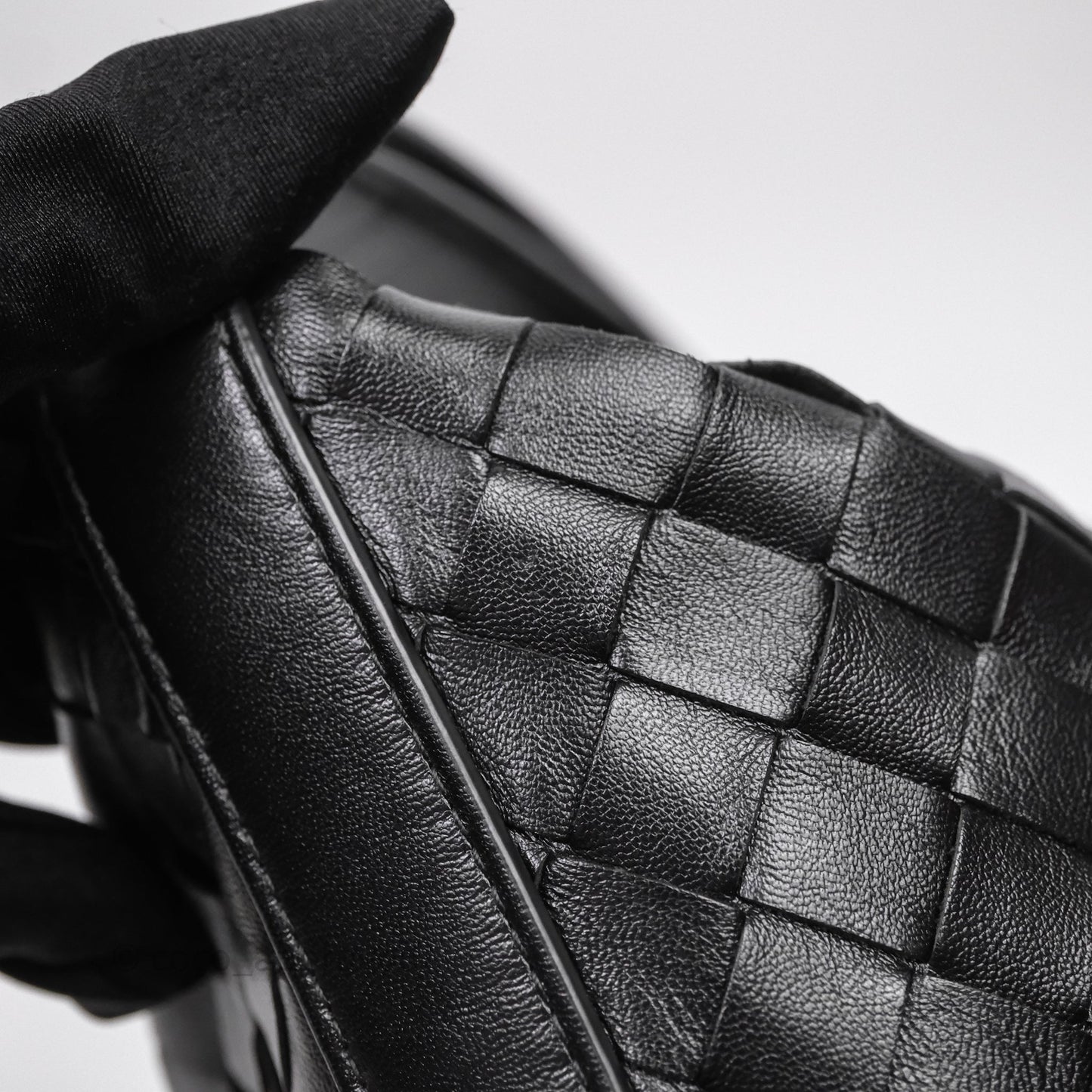 Bottega Veneta Mini Wallace Intrecciato Black Gold Hardware
