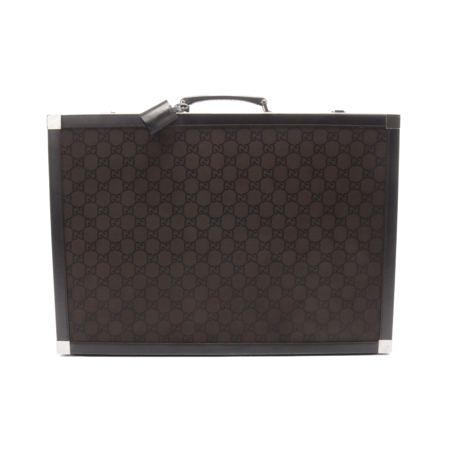 Luxury Gucci Trending 2025 GG pattern Trunk case Suitcase Canvas Leather Dark brown