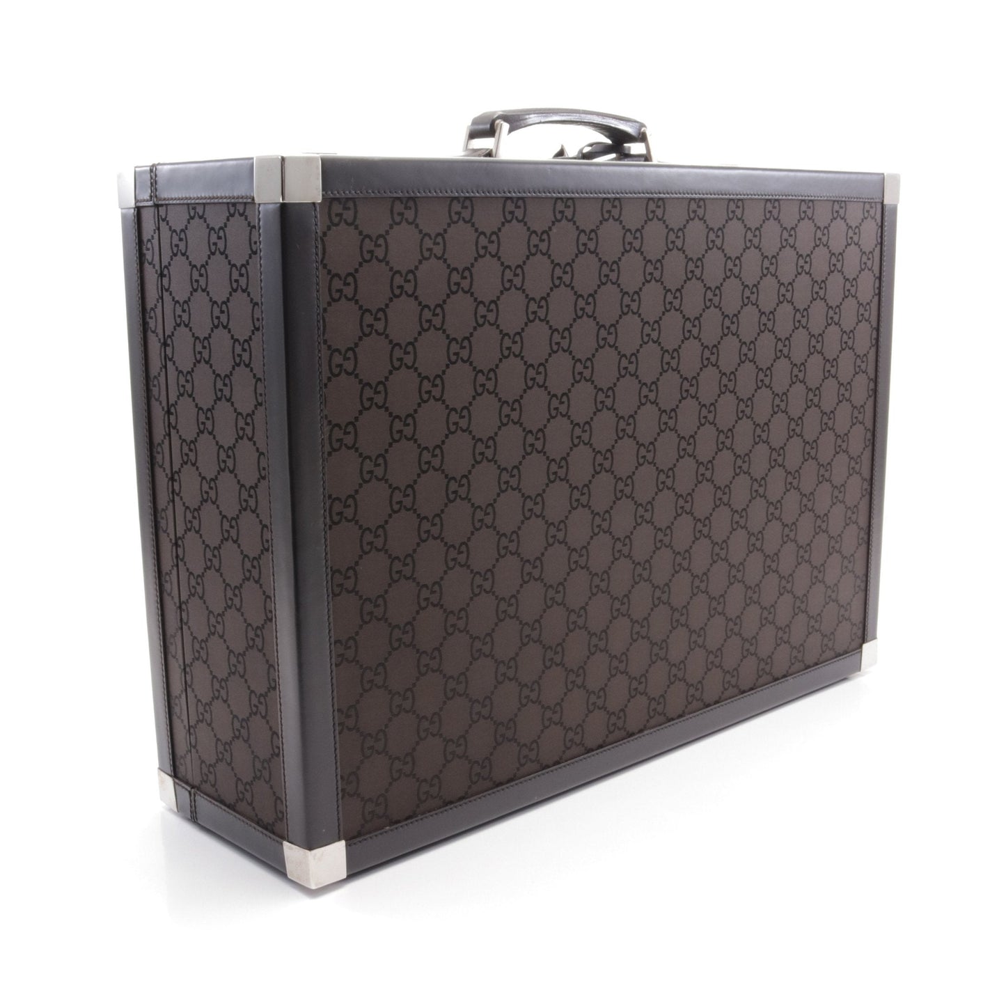Luxury Gucci Trending 2025 GG pattern Trunk case Suitcase Canvas Leather Dark brown