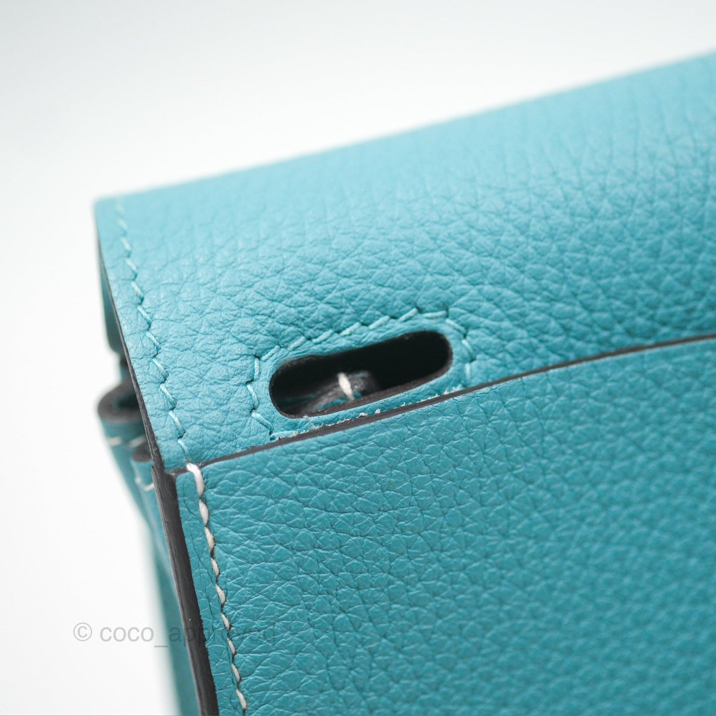 Hermès Halzan 31 Bleu Saint Cyr 3Z Clemence Palladium Hardware