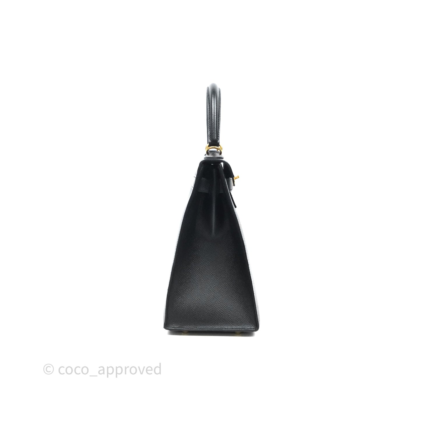 Hermès Kelly 28 Sellier Black Noir 89 Epsom Gold Hardware