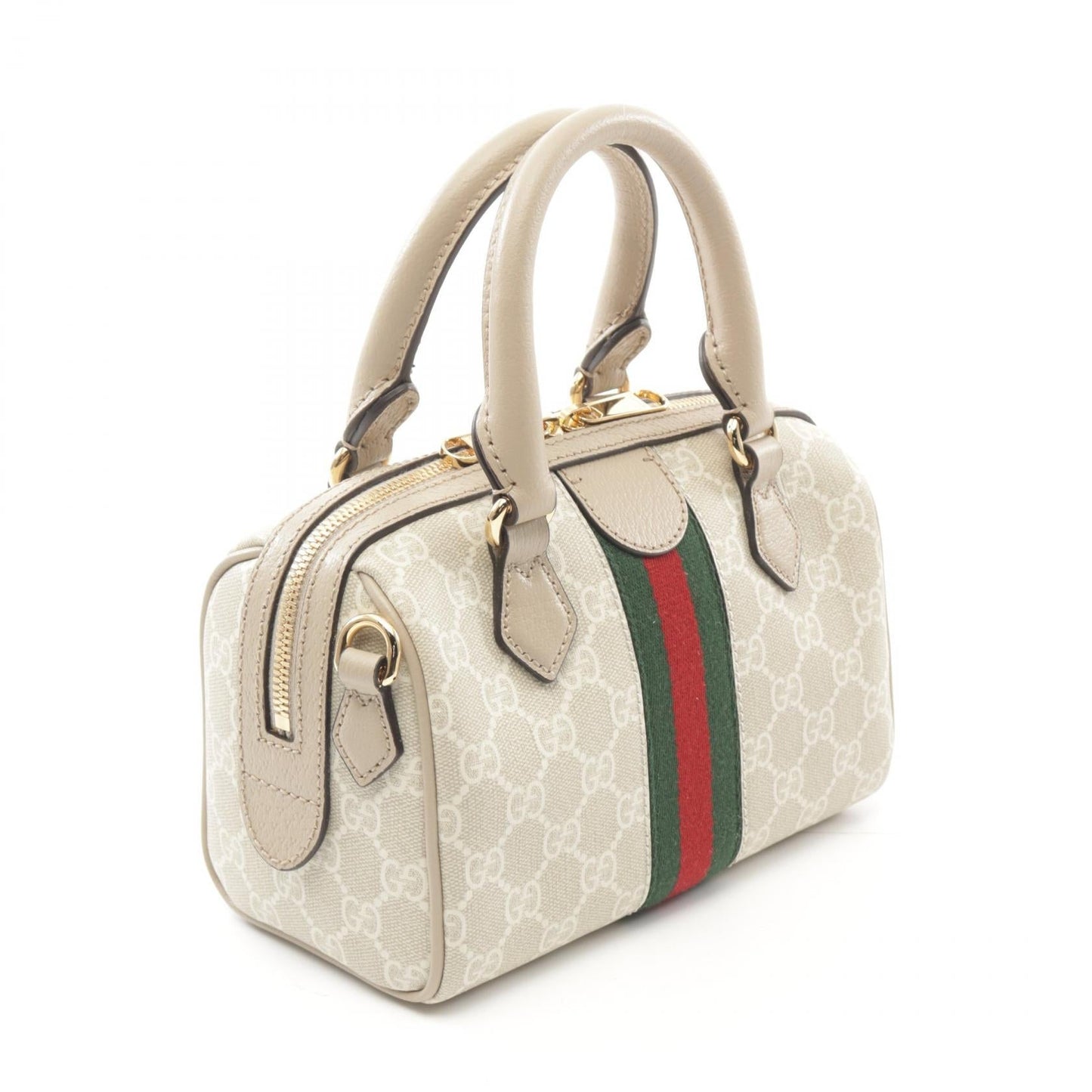 Luxury Gucci Trending 2025 Ophidia Mini Top handle bag Sherry line Handbag PVC Coated Canvas Leather Beige Multicolor