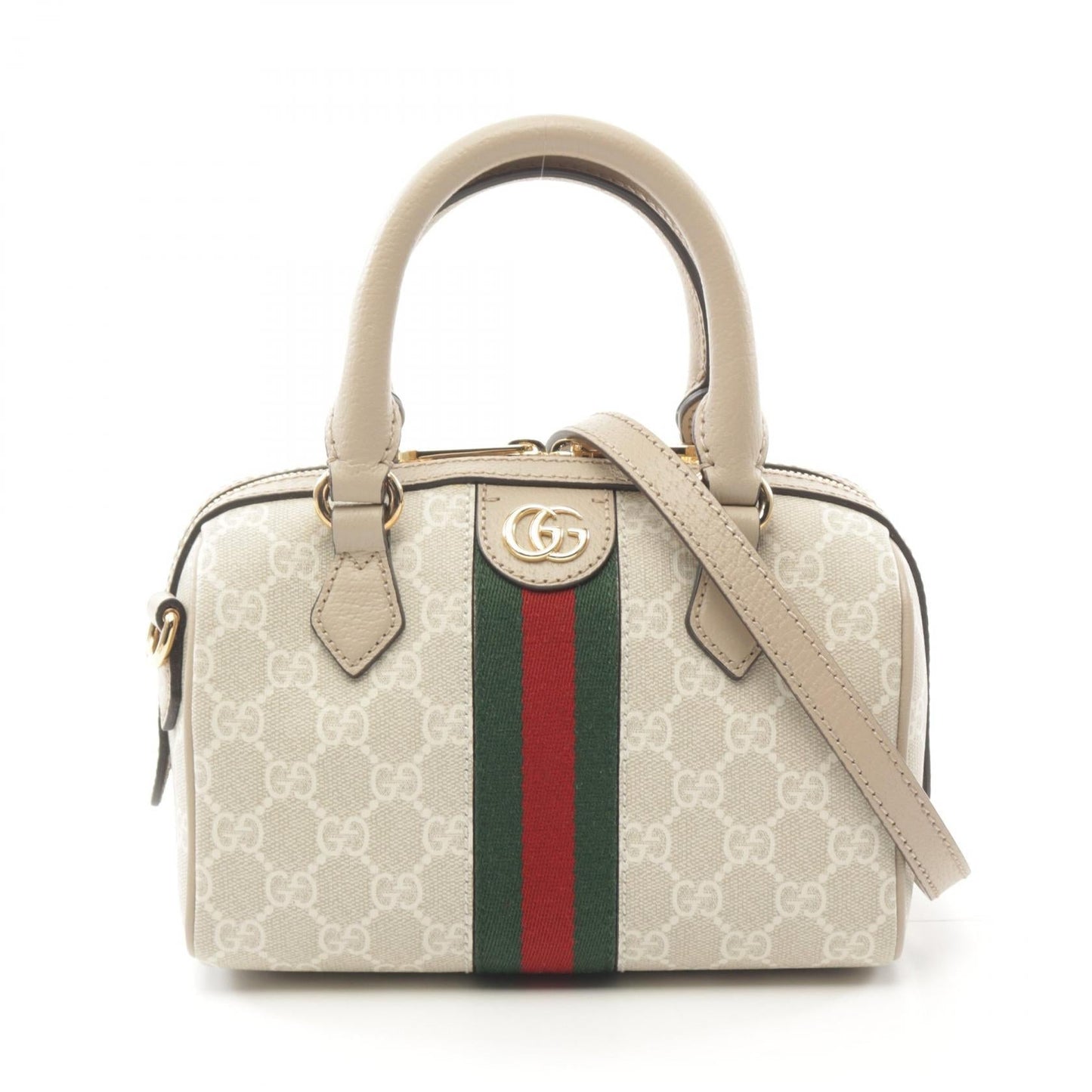 Luxury Gucci Trending 2025 Ophidia Mini Top handle bag Sherry line Handbag PVC Coated Canvas Leather Beige Multicolor