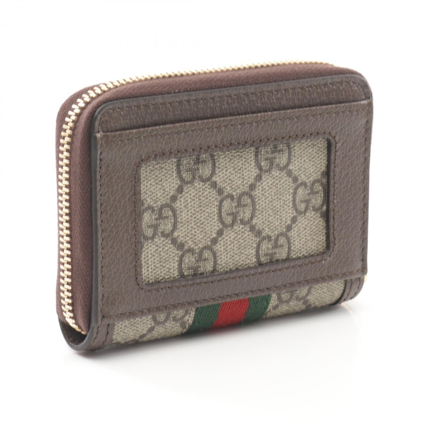 Luxury Gucci Trending 2025 Ophidia GG Supreme Card case PVC Coated Canvas Leather Beige Brown Multicolor