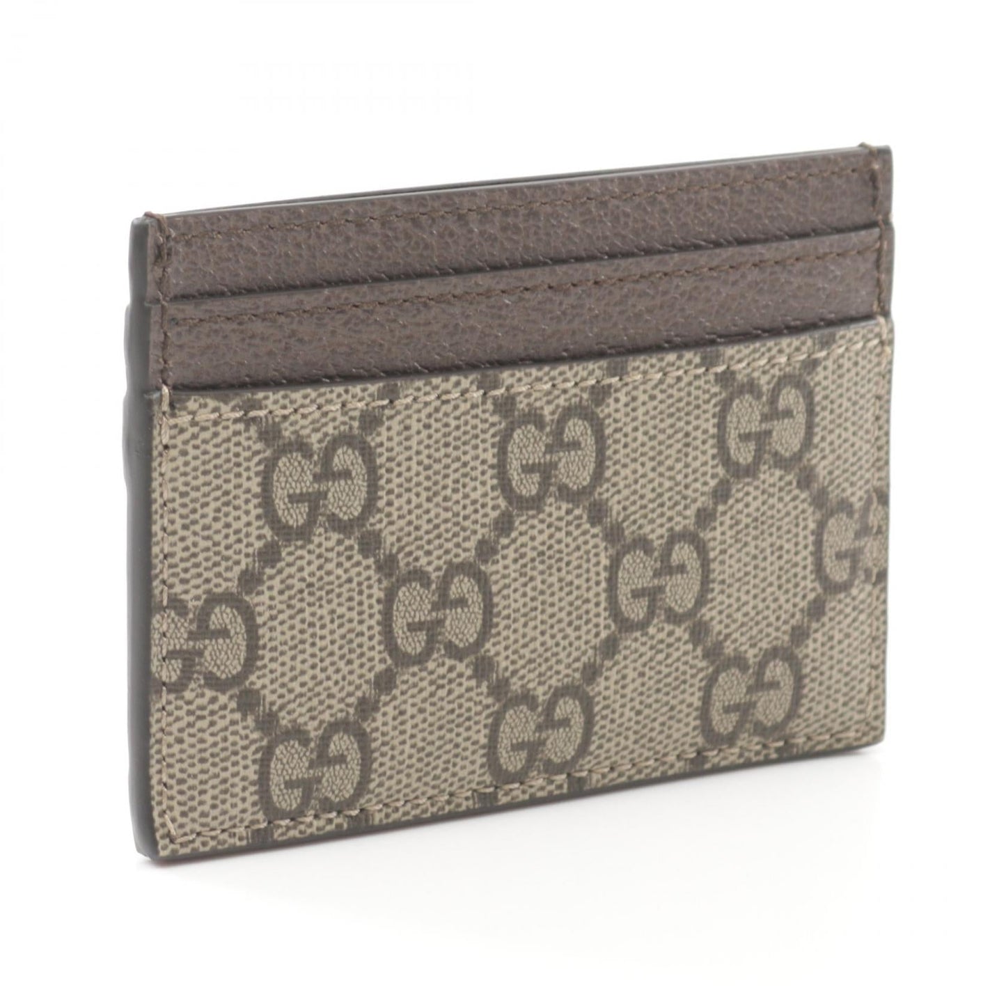 Luxury Gucci Trending 2025 Ophidia GG Supreme Card case Leather PVC Coated Canvas Brown Beige Multicolor