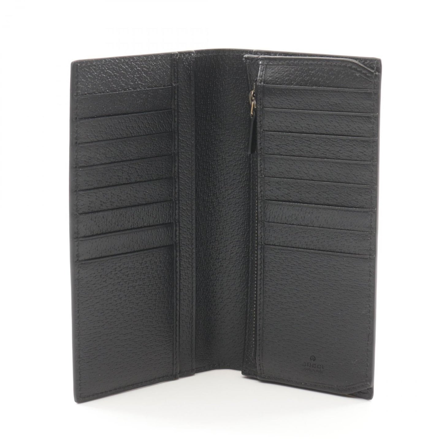 Luxury Gucci Trending 2025 Double G Bi-fold Long Wallet Leather Black