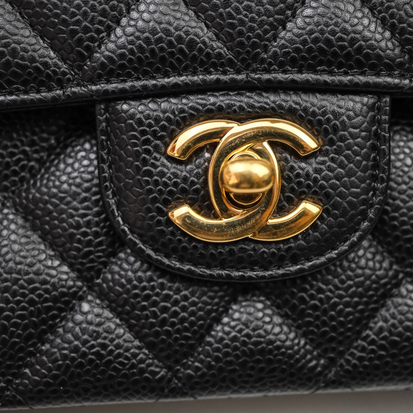 Chanel Medium Classic Flap Quilted Black Caviar Gold Hardware