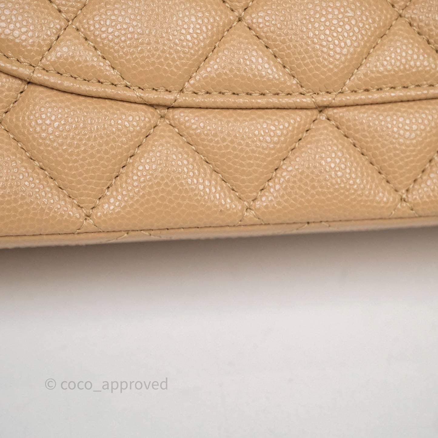 Chanel Classic M/L Medium Flap Quilted Dark Beige Caviar Gold Hardware
