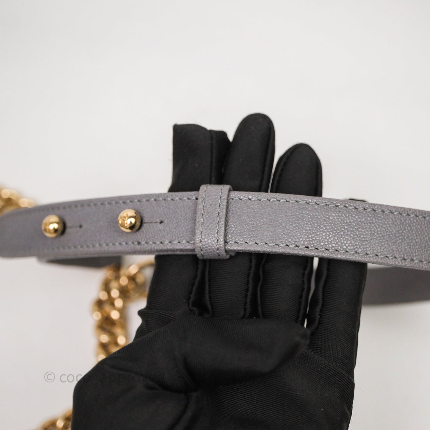Chanel Small Boy Dark Grey Caviar Gold Hardware