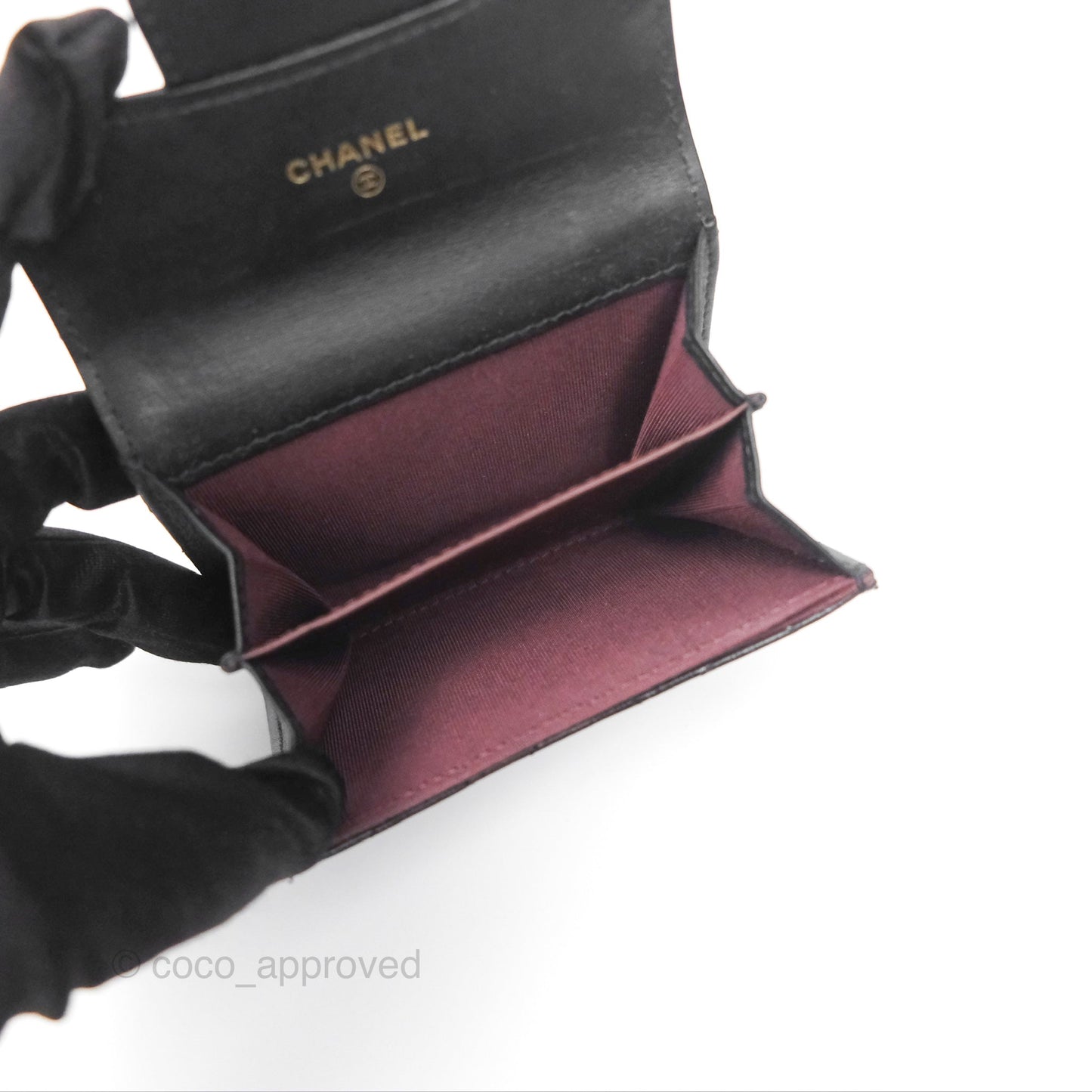 Chanel Reissue Card Holder Black Aged Calfskin Gold Hardware