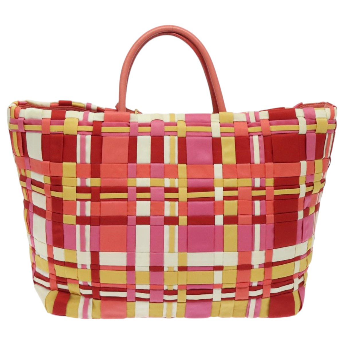 Luxury Prada Tote Bag Nylon Pink Gold yellow  95893