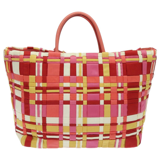 Luxury Prada Tote Bag Nylon Pink Gold yellow  95893