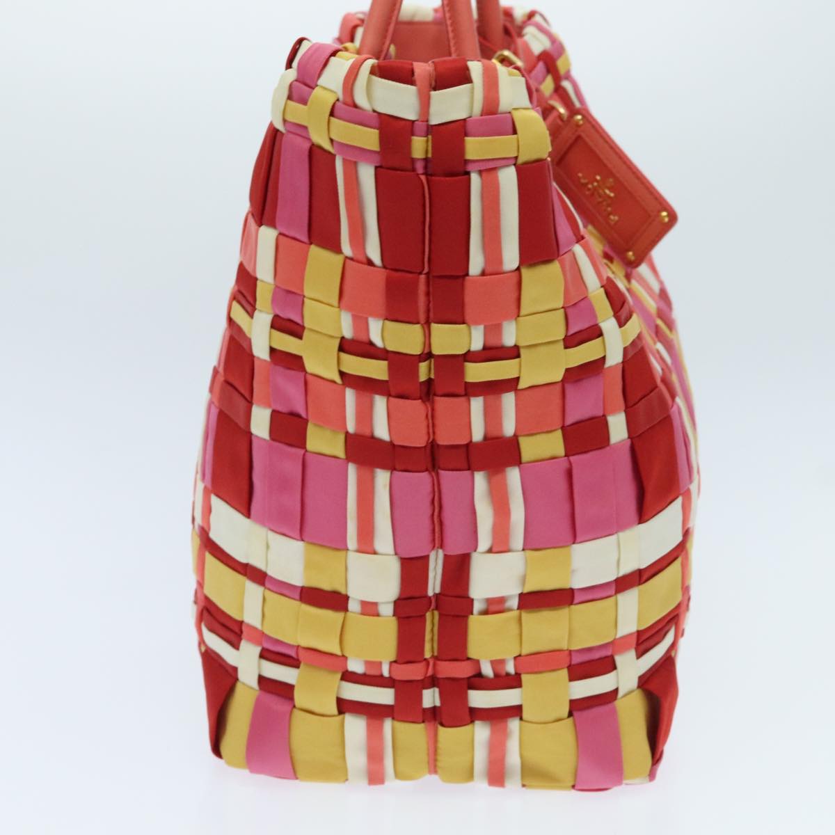 Luxury Prada Tote Bag Nylon Pink Gold yellow  95893