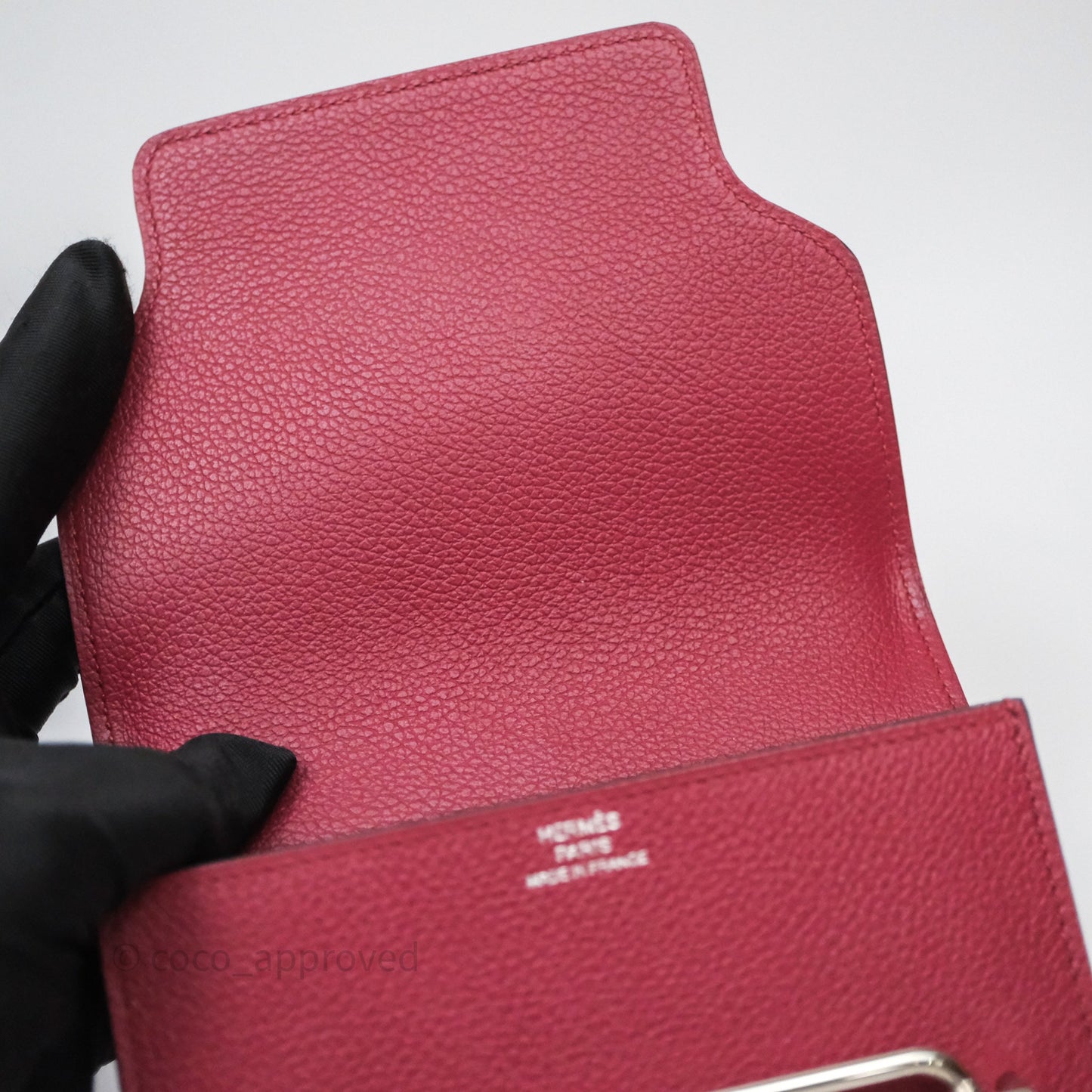 Hermès Roulis Slim Wallet Rouge H 55 Evercolor Palladium Hardware