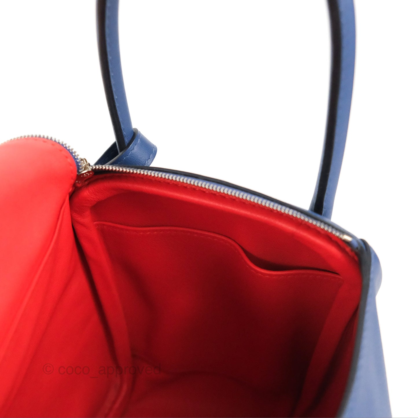 Hermès Lindy 26 Bleu Brighton/ Capucine Swift Palladium Hardware
