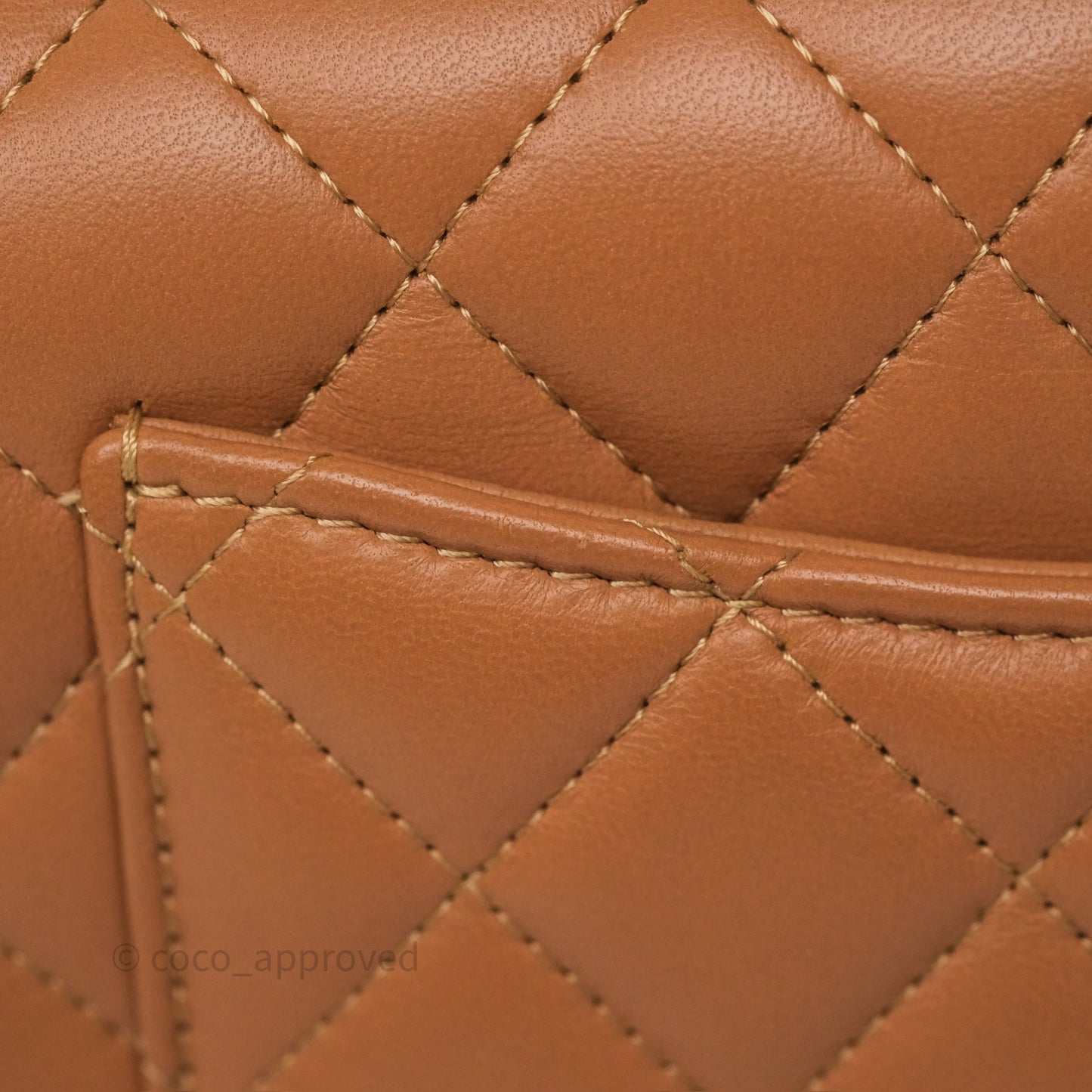 Chanel Mini Rectangular Flap Quilted Caramel Beige Lambskin Gold Hardware