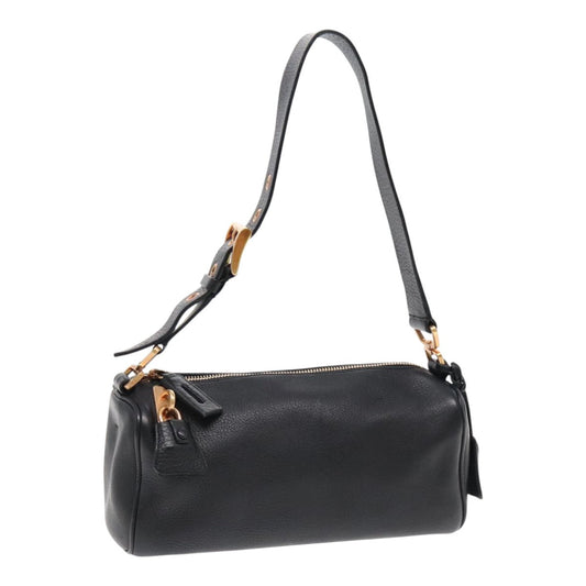 Luxury Prada Shoulder Bag Leather Black Gold  95900