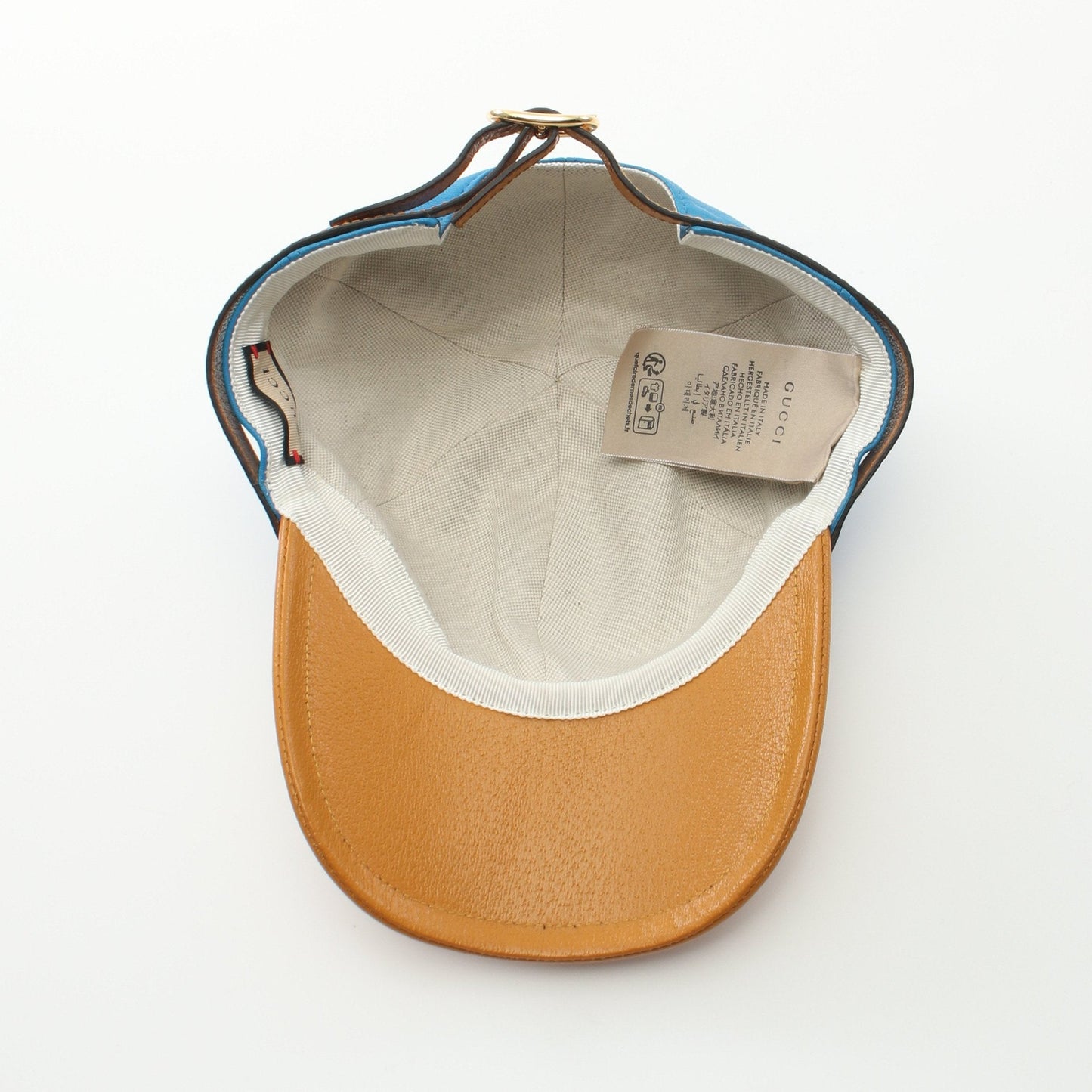 Luxury Gucci Trending 2025 Leather Baseball Hat Cap Leather Blue Yellow brown