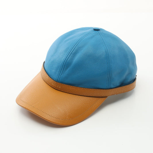 Luxury Gucci Trending 2025 Leather Baseball Hat Cap Leather Blue Yellow brown
